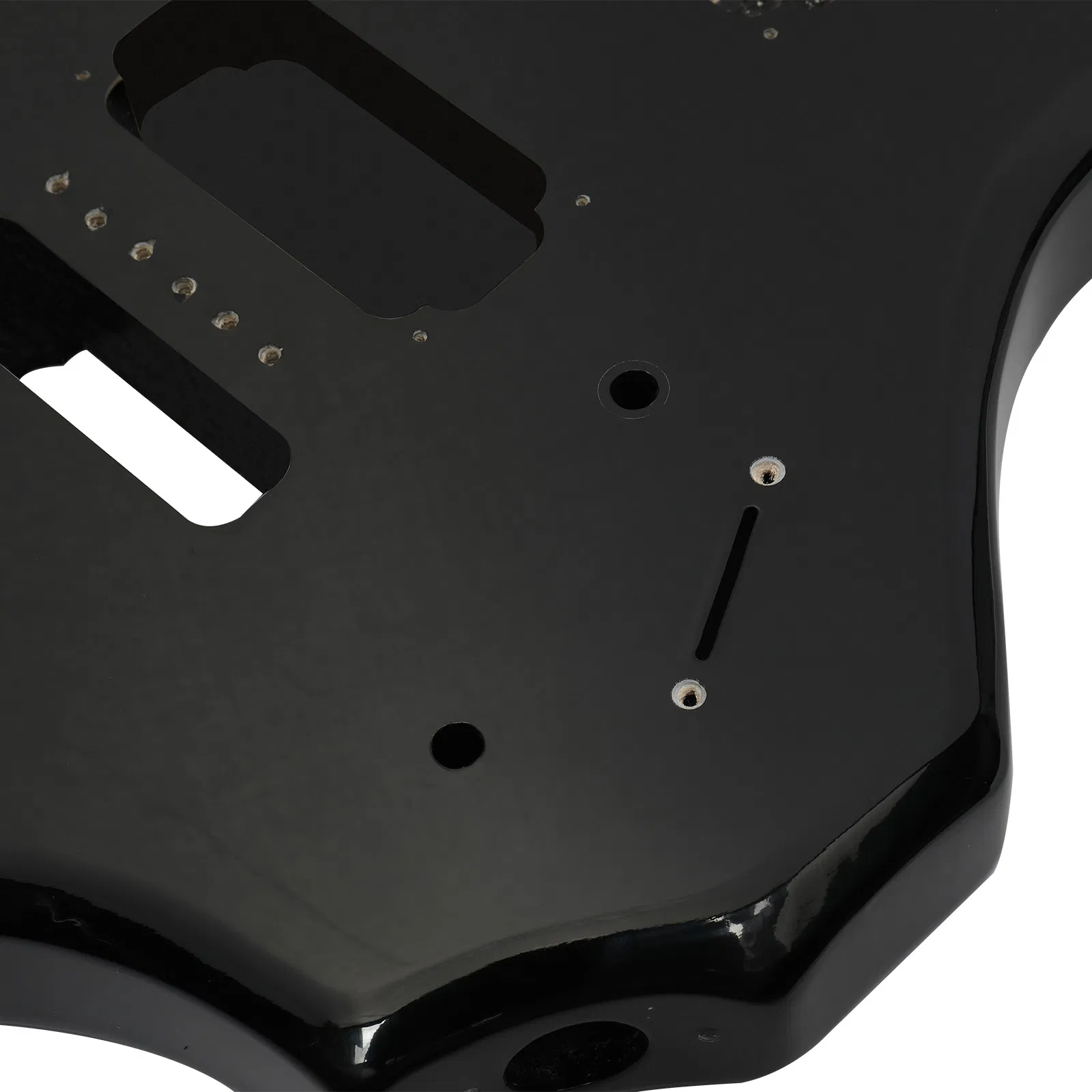 DIY 6 String Flame Shaped Style HSH Electric Guitar Kits with Mahogany Body, Maple Neck and Accessories Black photo 8