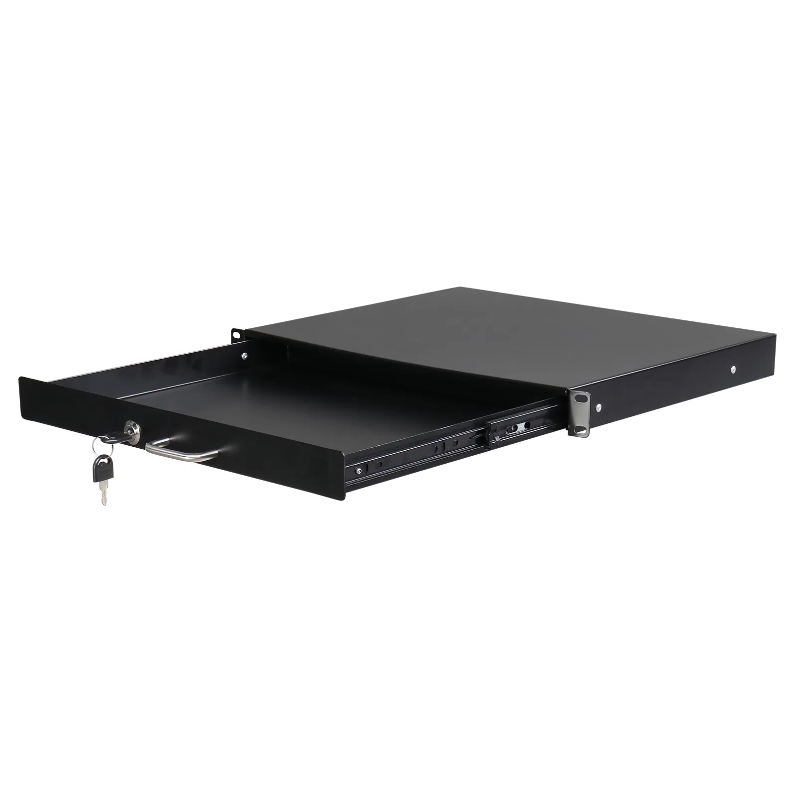 [Do Not Sell on Amazon]19" 1U Steel Plate DJ Drawer Equipment Cabinet with Keys Black photo 5