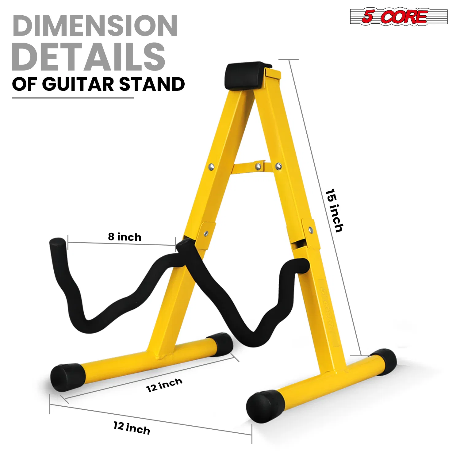 5 Core Guitar Stand 2PC A Frame w Soft Foam Arm Non Slip Rubber for Acoustic Electric Bass photo 6