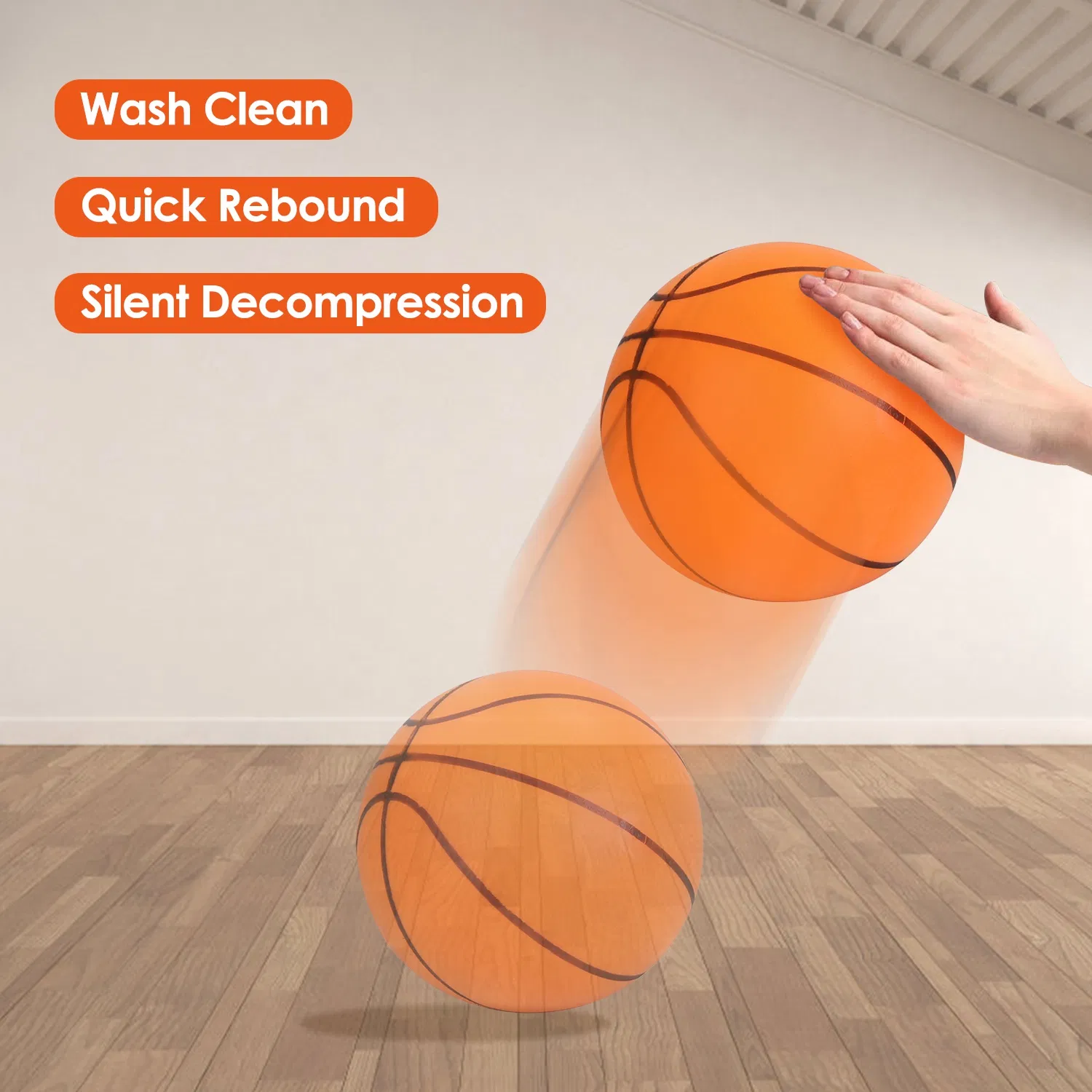 Silent Basketball Foam Bouncing Silent Basketball Uncoated High Density Foam Ball Indoor Low Noise Training Ball photo 2