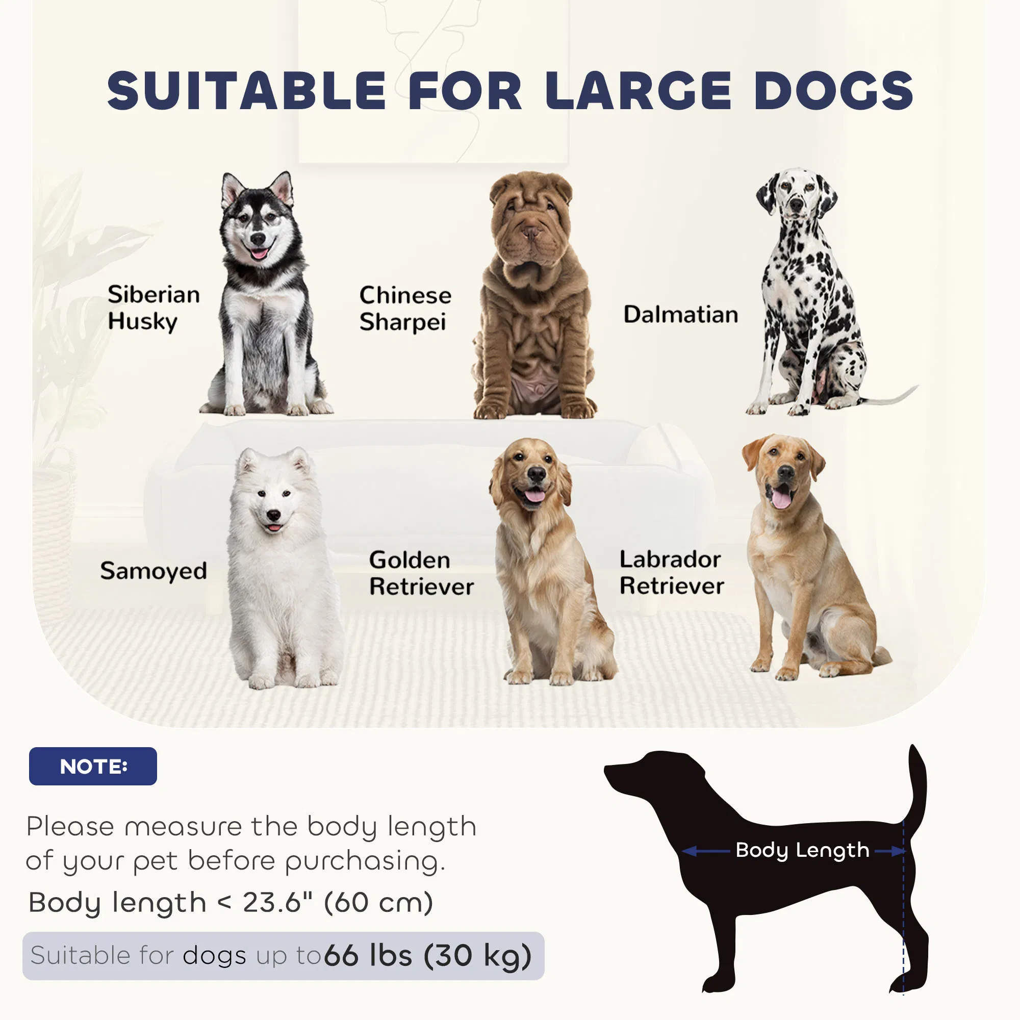 Washable Dog Sofa for Large Dogs, Elevated Pet Couch with Anti-slip Foot Pads, Dark Grey photo 4