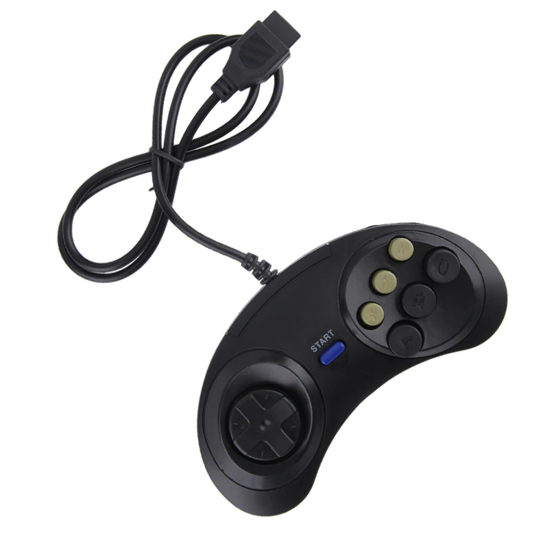 2X 6 Button Game Pad Controller For SEGA Genesis Black Old School Classic New photo 6