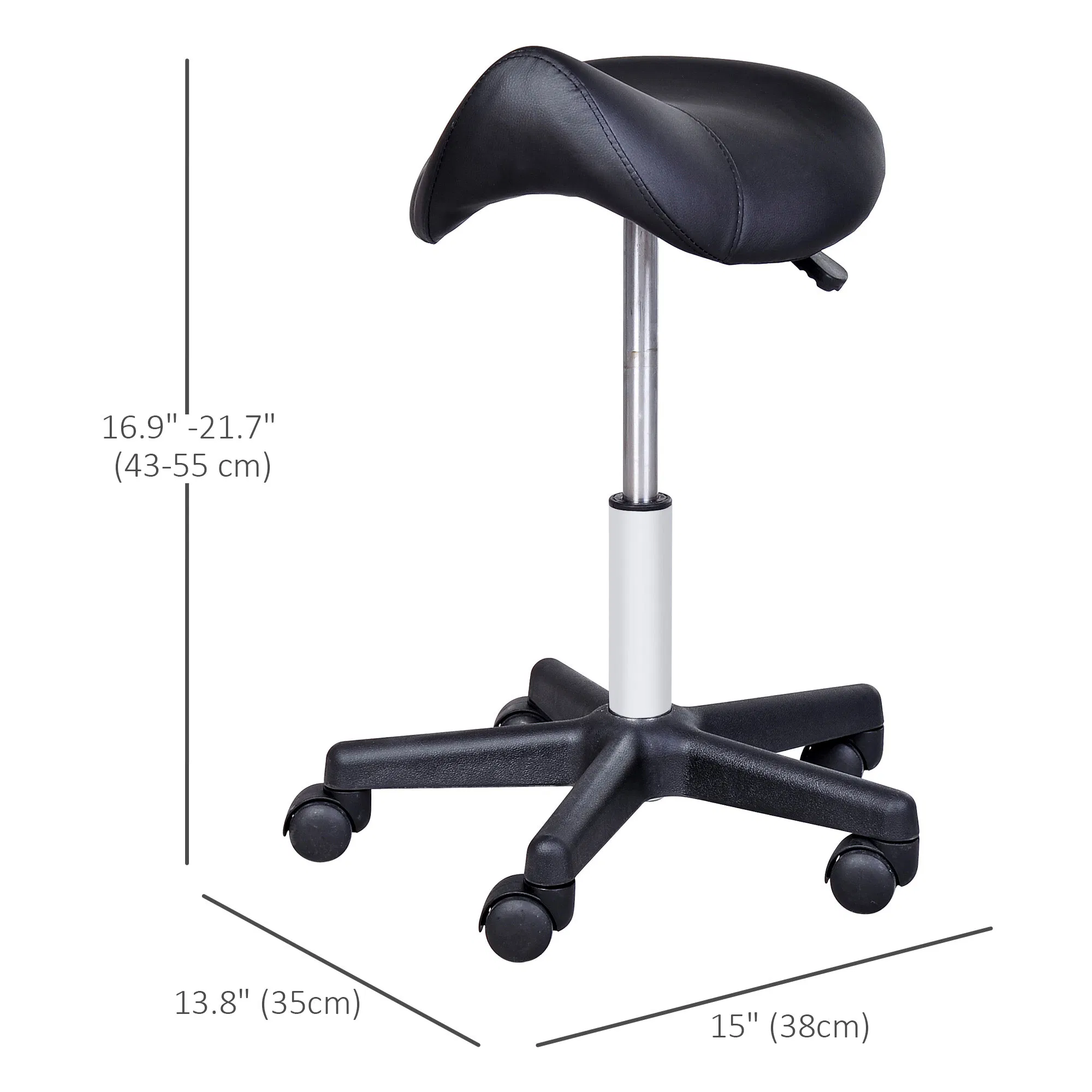 Hydraulic Swivel Salon Stool Adjustable Massage Facial Spa Beauty Saddle Chair Black photo 5
