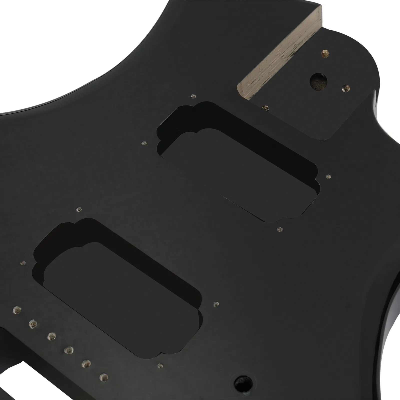 DIY 6 String Flame Shaped Style HSH Electric Guitar Kits with Mahogany Body, Maple Neck and Accessories Black photo 3