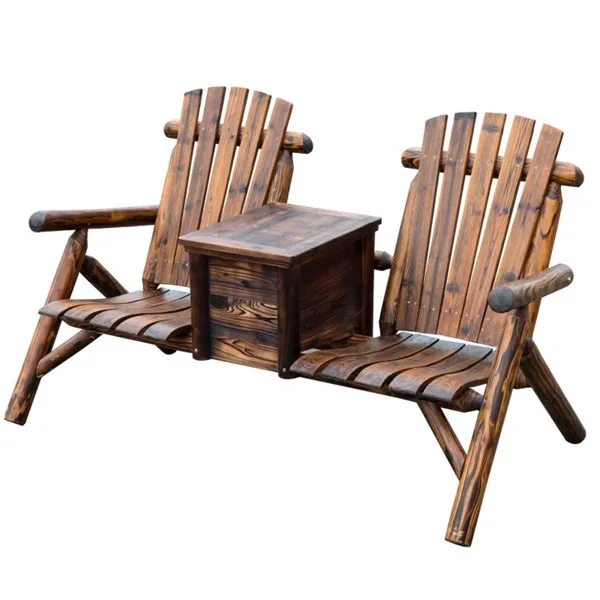 Wooden Chair Loveseat with Inset Ice Bucket Garden chairs/courtyard chairs photo 7