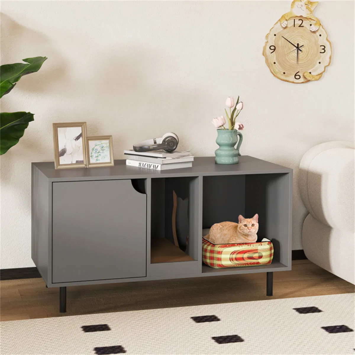 Gray Cat Litter Box Enclosure photo 3