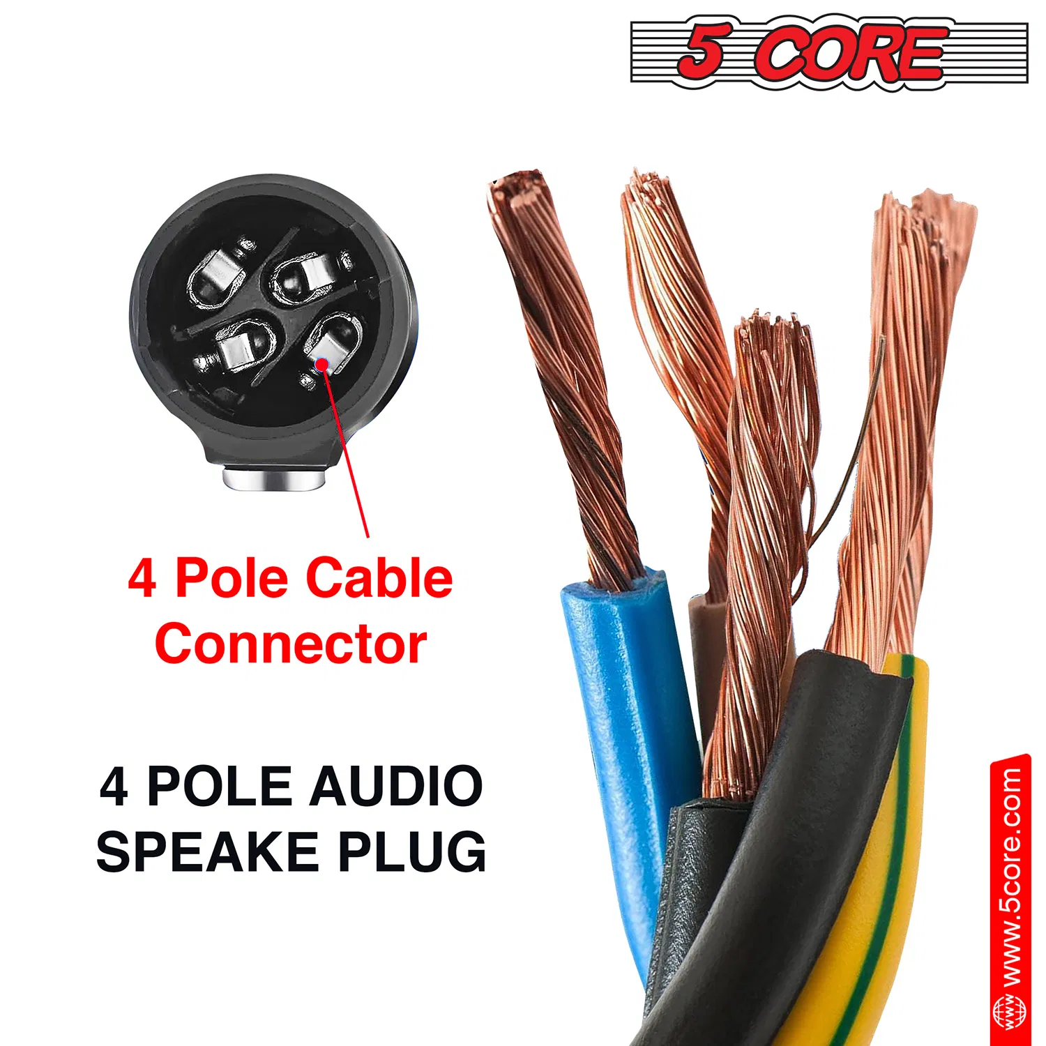 5 Core Speakon Adapter 6 Pack High Quality Audio Jack Male Audio Pin Speaker Adapter Connector photo 7