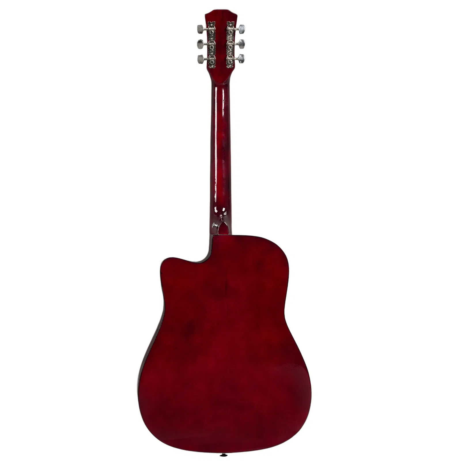 Brown 41-inch Dreadnought barrel-shaped cutaway acoustic guitar with pick, strings, capo, gig bag, tuner, wrench tool, and shoulder strap photo 7