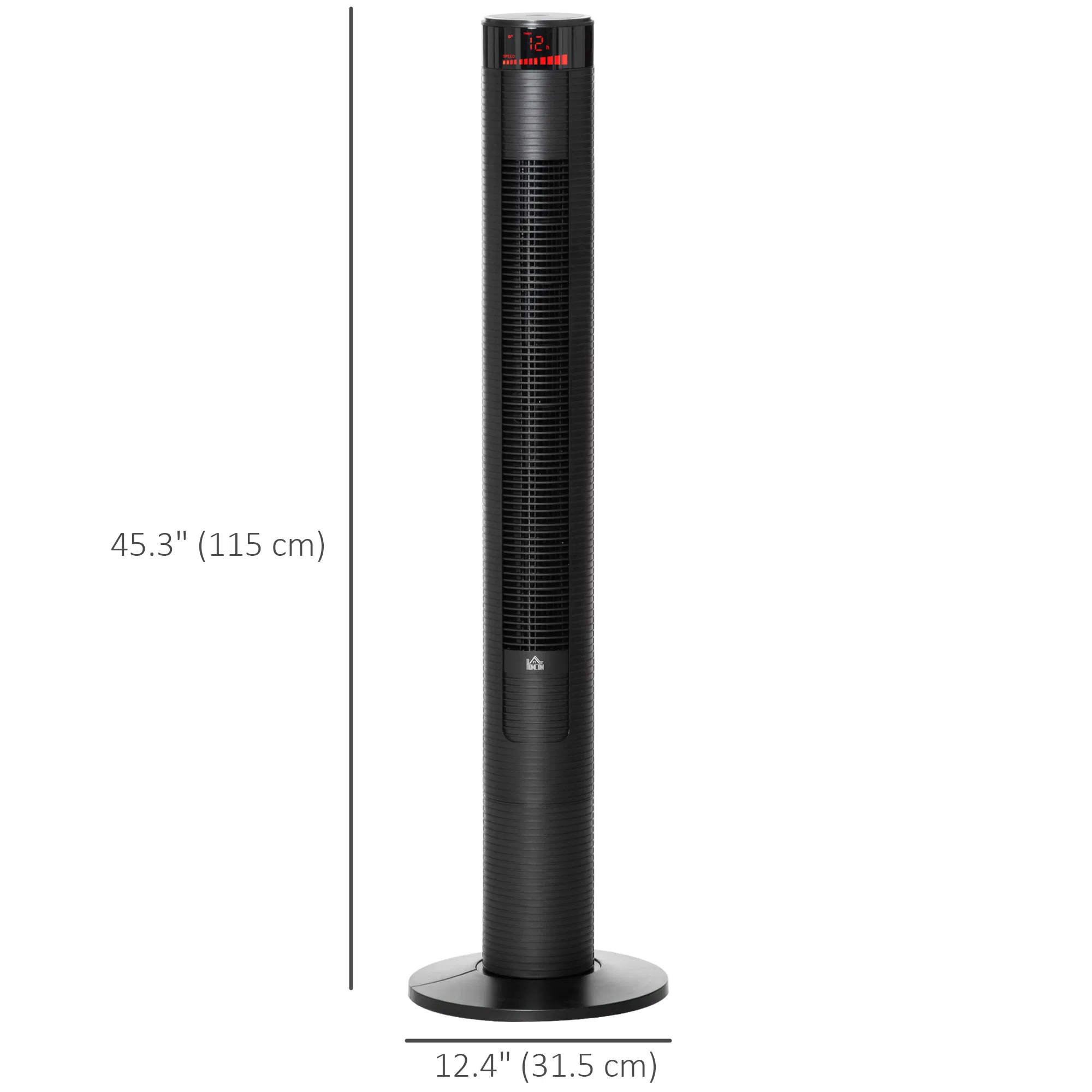 Freestanding Tower Fan Cooling for Home Bedroom with 3 Speed, 12h Timer, Oscillating, LED Panel, Remote Controller, Black photo 4