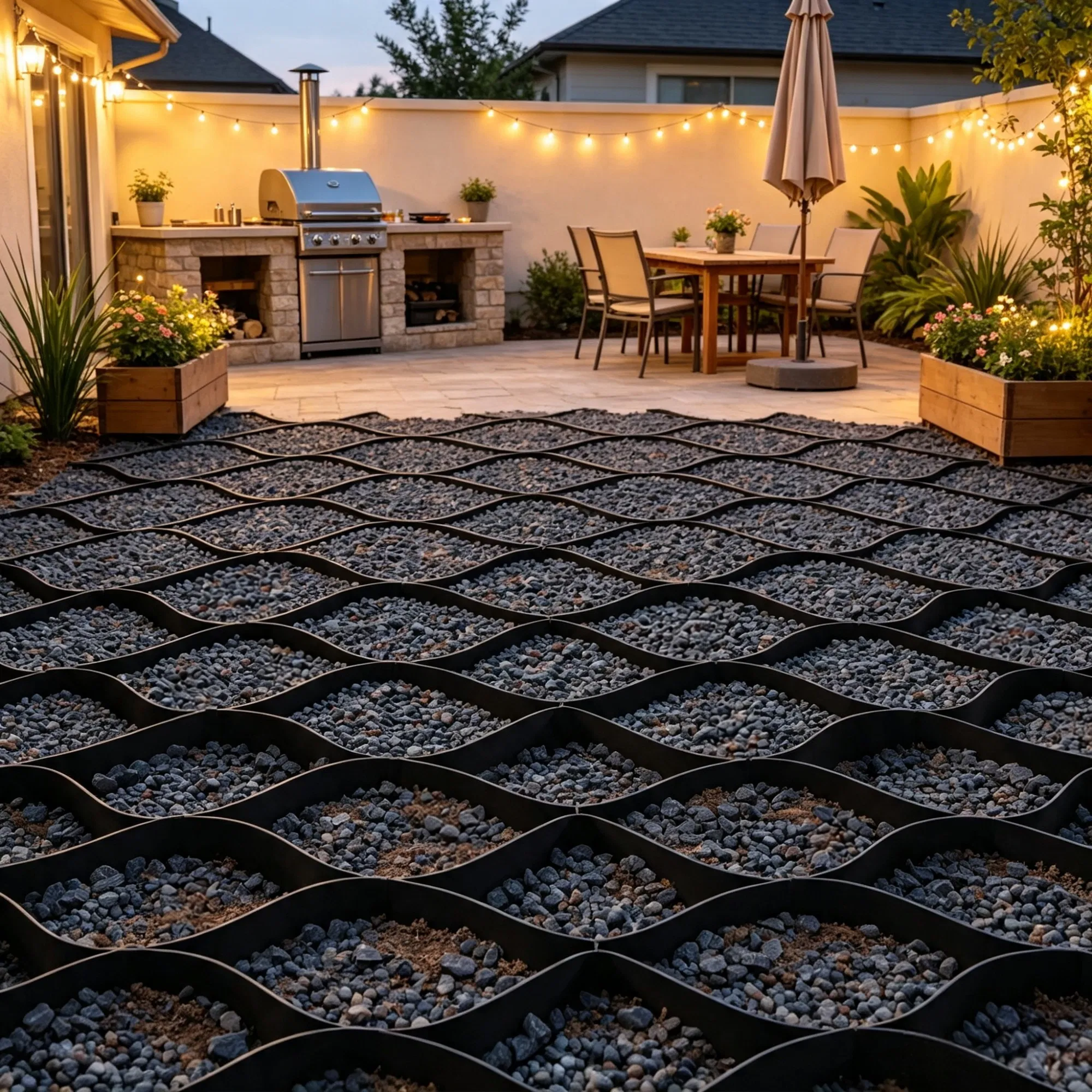 26.87 x 3.94 FT Gravel Grid, 2" Permeable Geo Grid Driveway Stabilizer for Garden, Patio & RV Parking photo 4