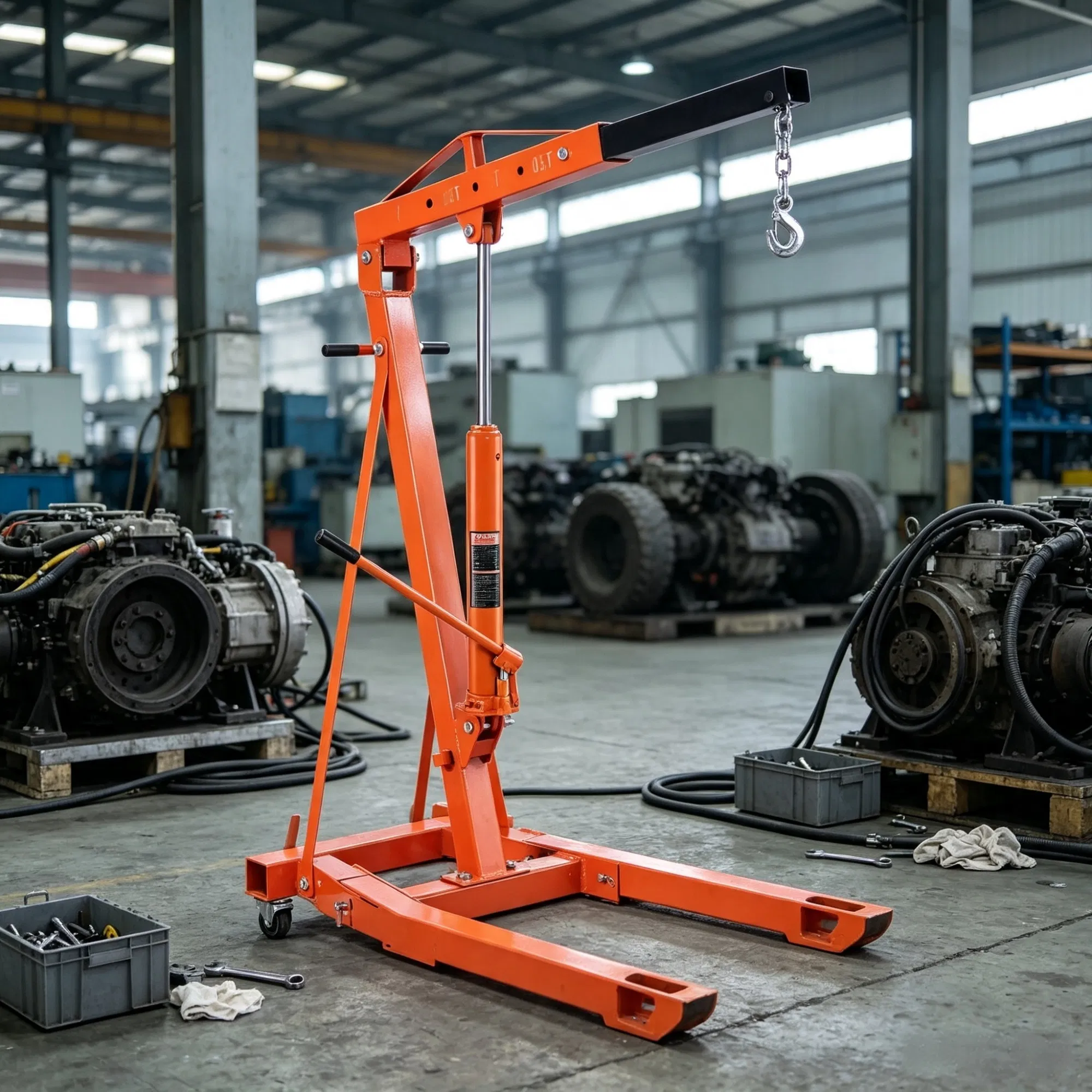 3-Ton Hydraulic Long Ram Jack, Engine Hoist Cylinder with Clevis Base for Garage & Shop Cranes photo 1