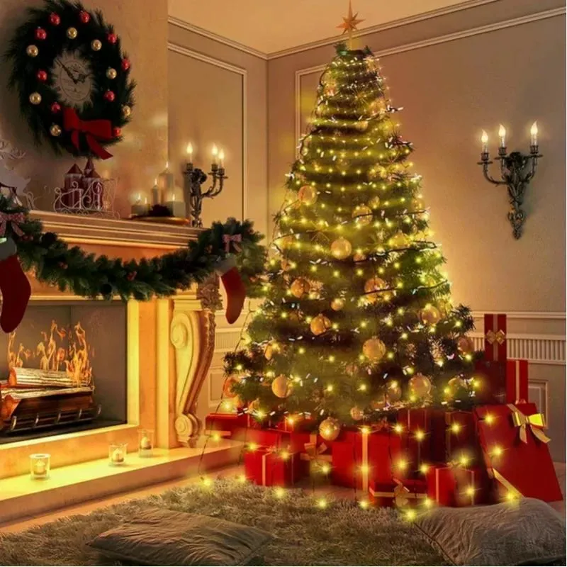 400 LED Christmas Icicle Lights Warm White Multicolor IP44 Waterproof 220V Plug In Fairy Curtain Lights Perfect for Xmas Tree Yard Garden Holiday Party Wedding Outdoor Indoor Decoration Needs photo 4