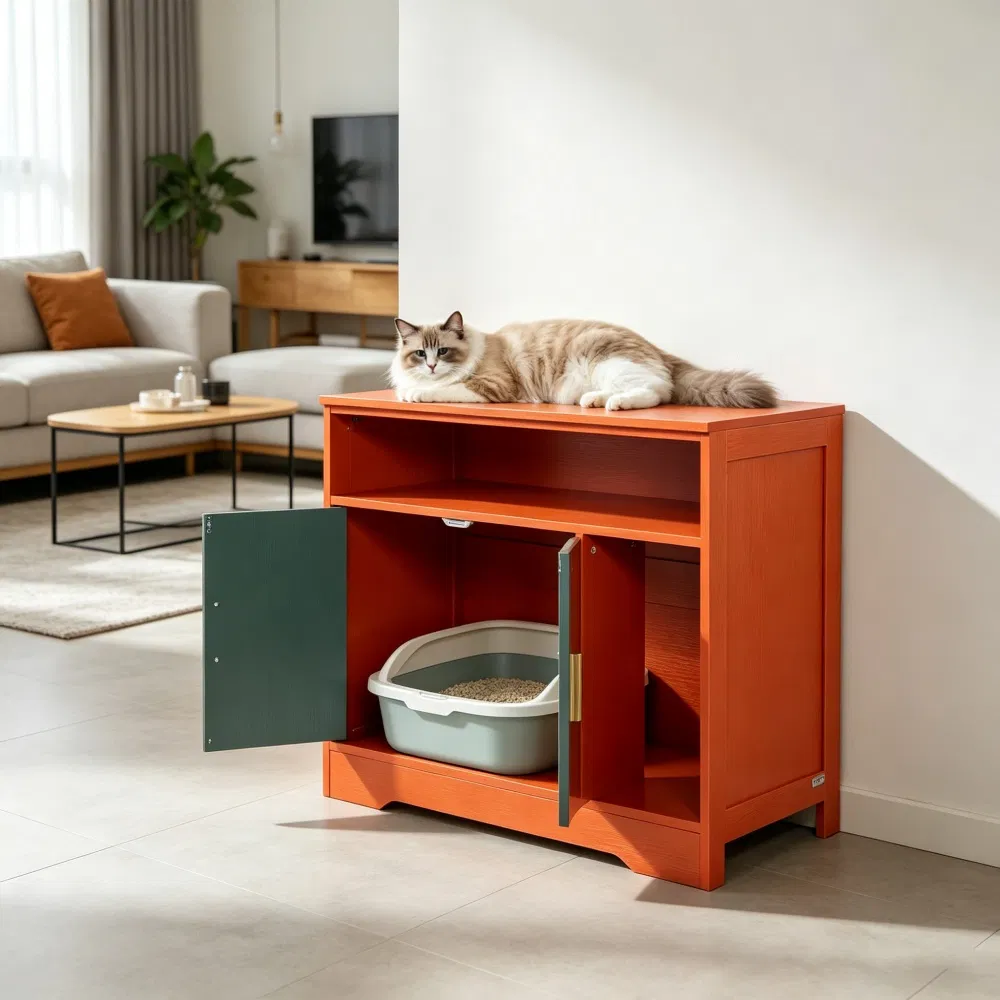 Wooden Cat Box Cabinet photo 7