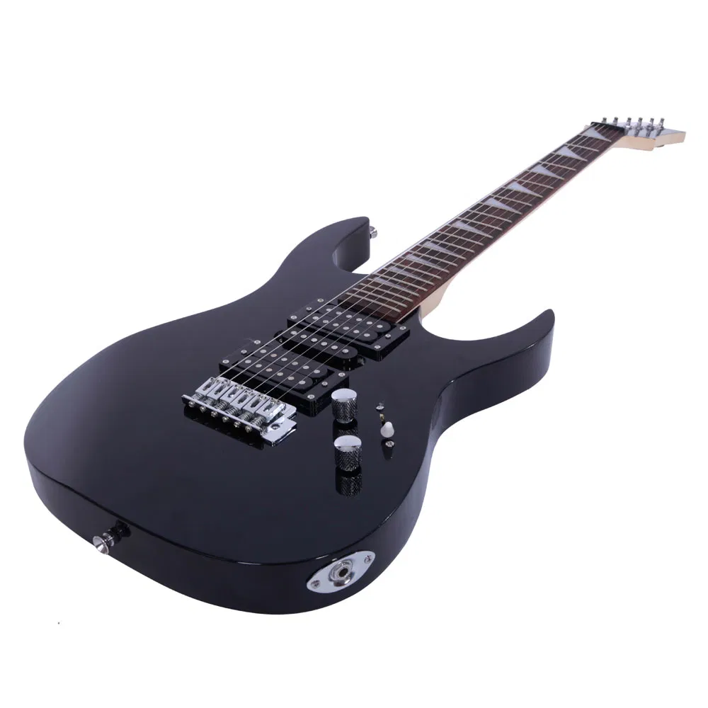 Novice Entry Level 170 Electric Guitar HSH Pickup Bag Strap Paddle Rocker Cable Wrench Tool Black photo 3