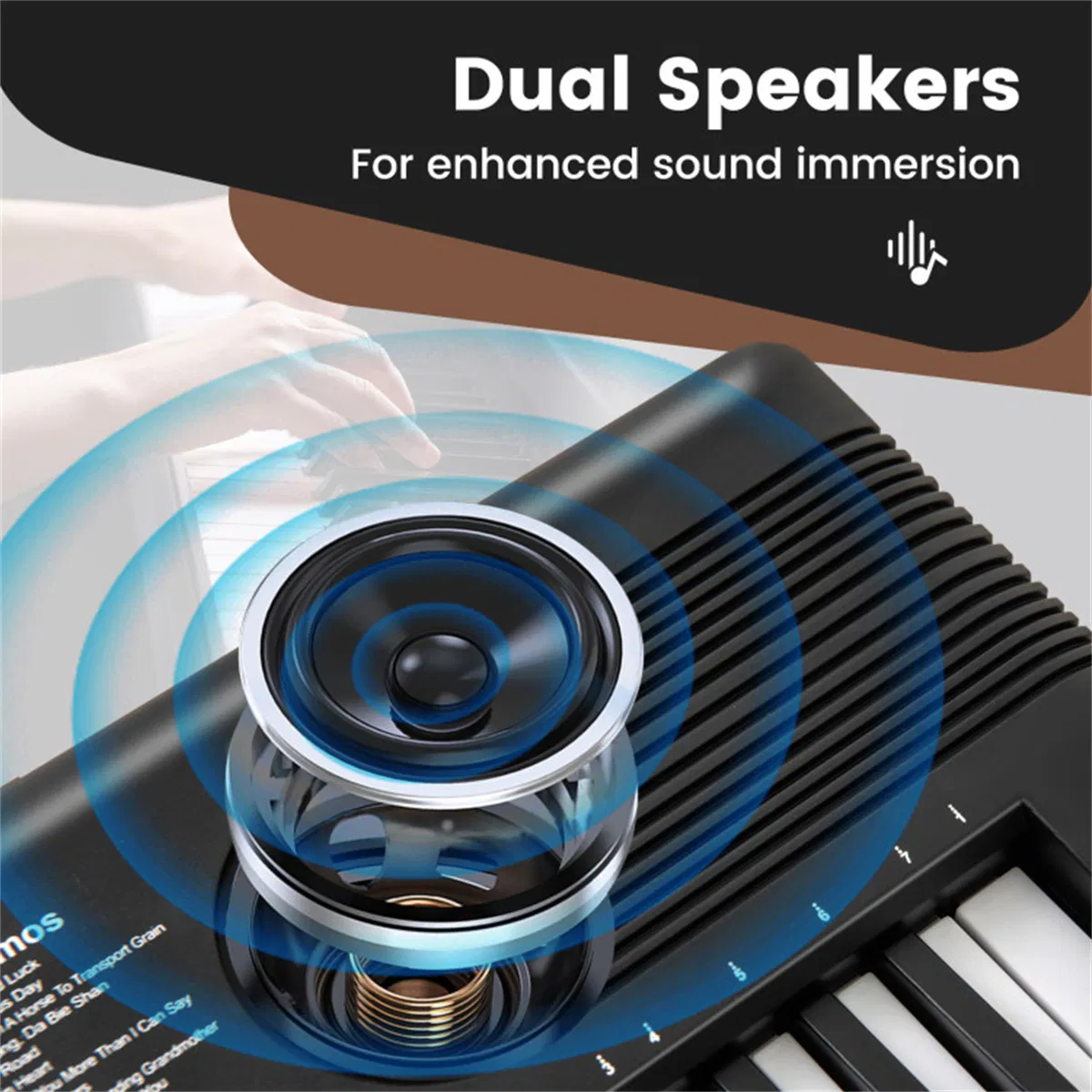61-Key Portable Electric Keyboard for Beginners, 58.42×17.78×5.08 cm Digital Piano with 100 Rhythms/Timbres & Full Accessory Kit, Black photo 5