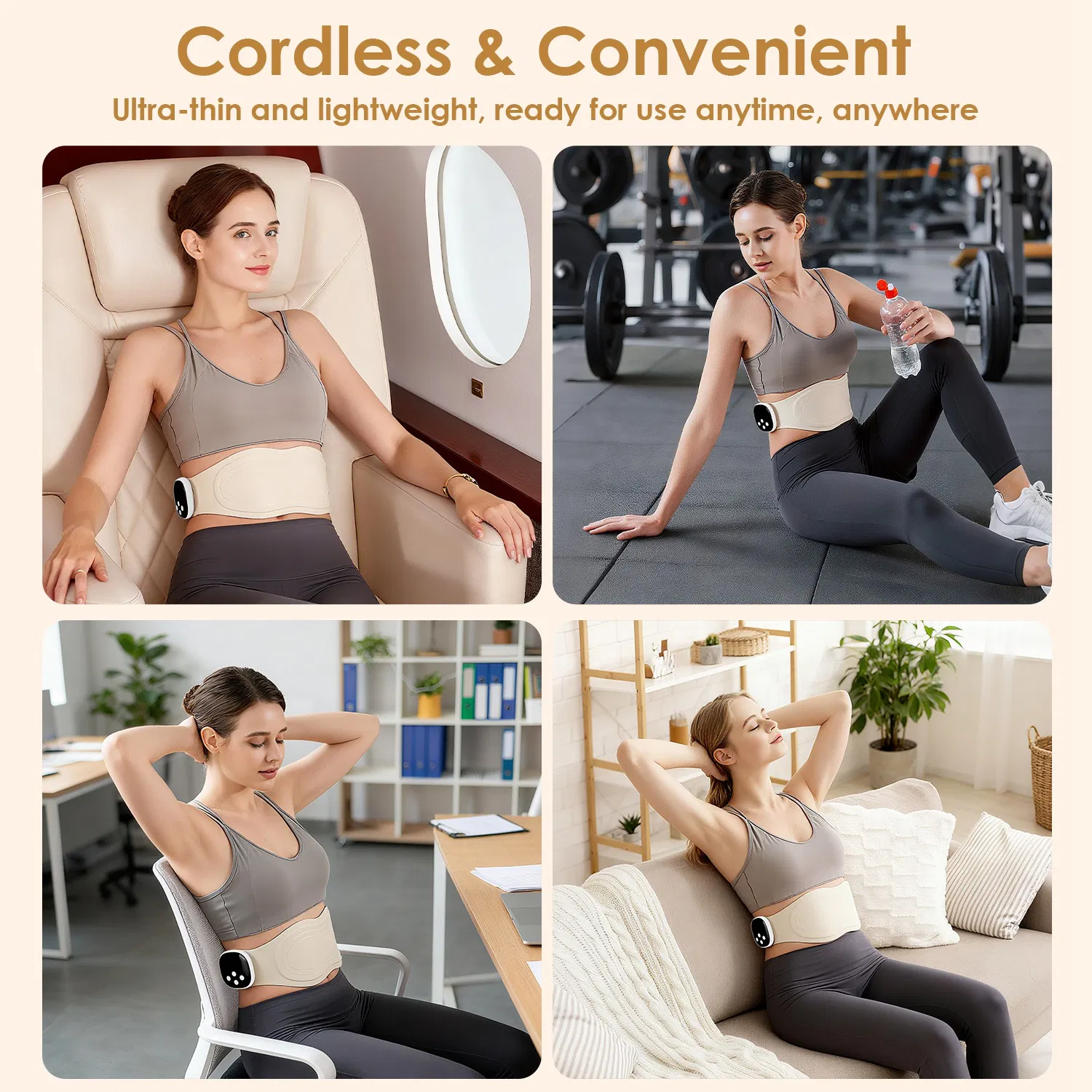 Portable Cordless EMS Heating Pad Massager 8 Customizable Modes,19 Intensity Levels,3 Heating Settings,Magnetic Detachable Host,Perfect Gift for Back Pain,Period Cramps,Post Workout Recovery photo 2