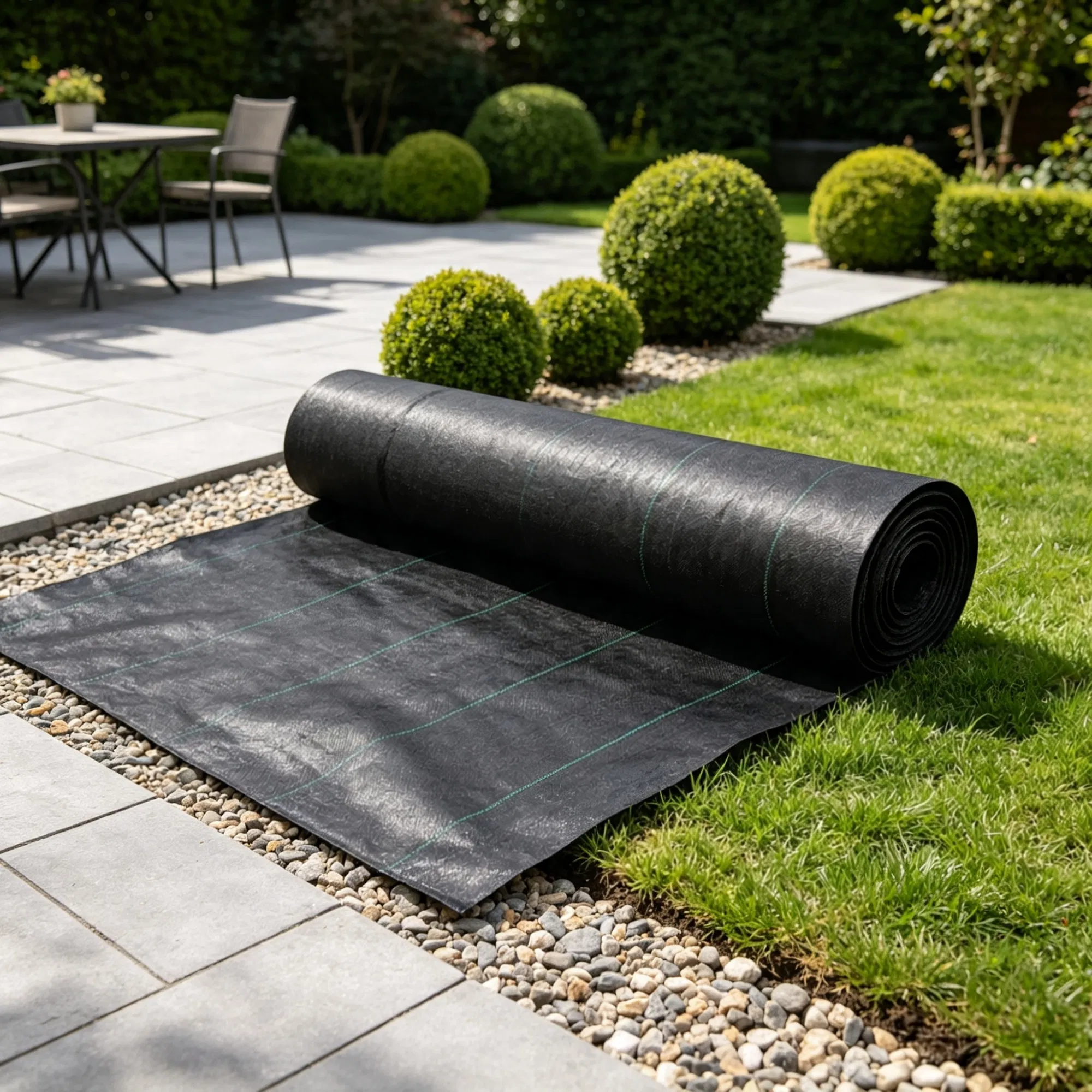 5 x 250FT Weed Barrier Landscape Fabric, 5Oz Premium Woven PP Ground Cover, Heavy Duty Single-Layer Weed Control, Easy Setup for Outdoor Garden, Lawn & Driveway, Black photo 2