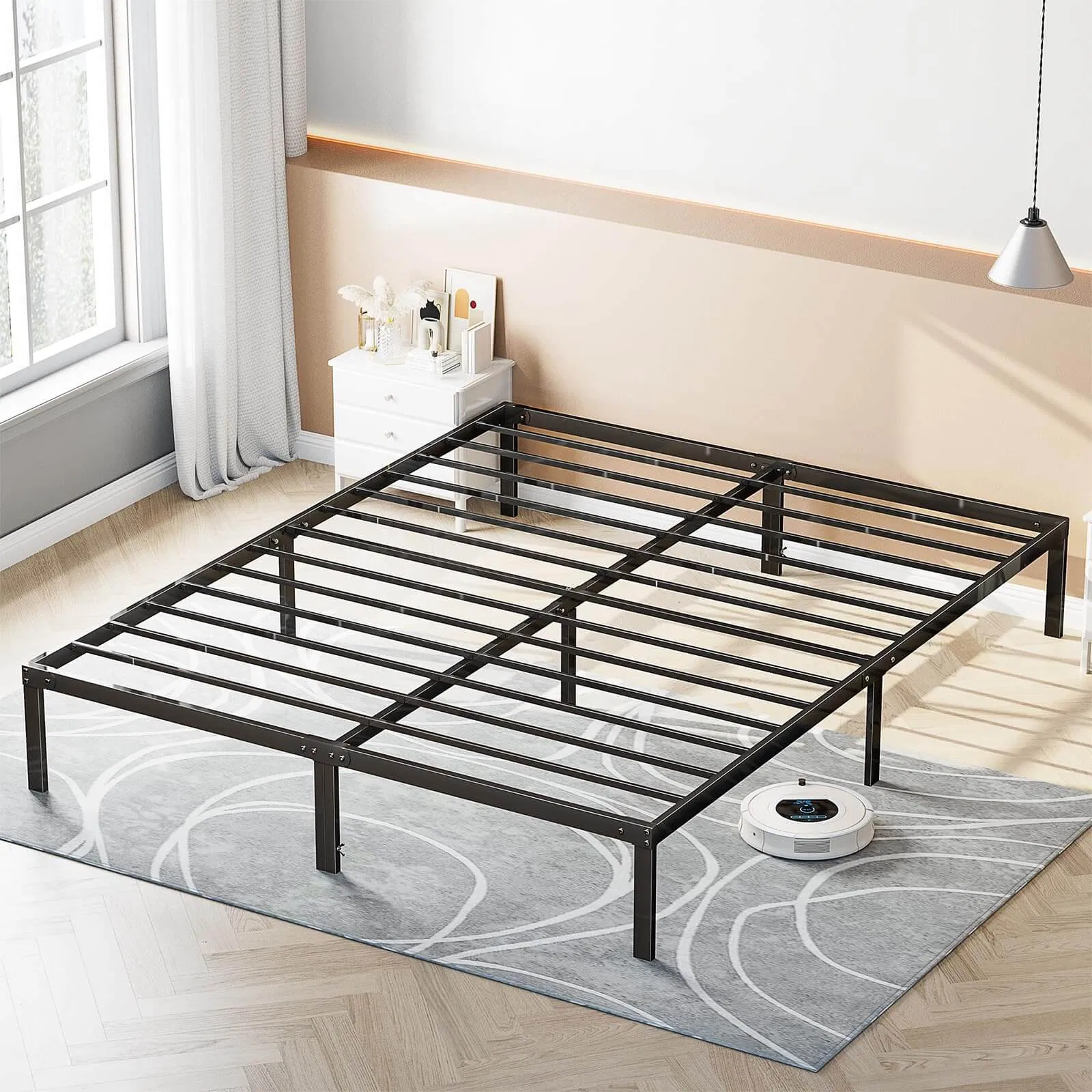 Heavy Duty Metal Bed Frame with Sturdy Steel Slat Support, No Box Spring Needed photo 2