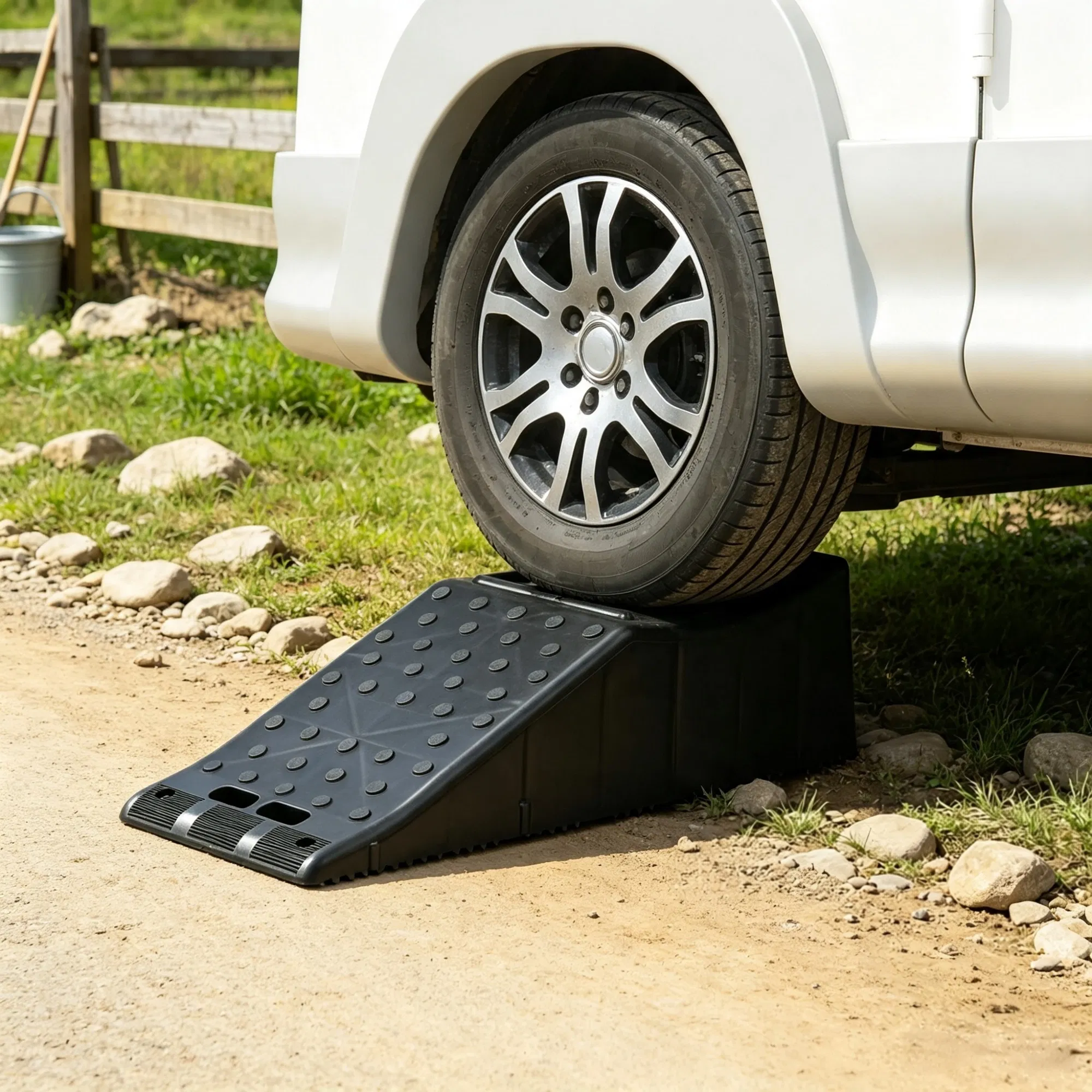 Single Auto Service Ramp (20000 lbs/9 Ton), 5.5" Elevation Vehicle Tire Ramp for Routine Maintenance photo 4