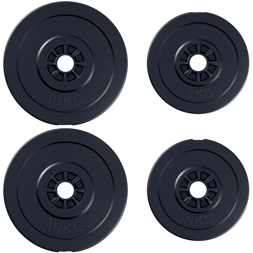 4 Piece dumbbell Weight Plates Set 2 x 11lbs and 2 x 22lbs Black (Weights Only) photo 7