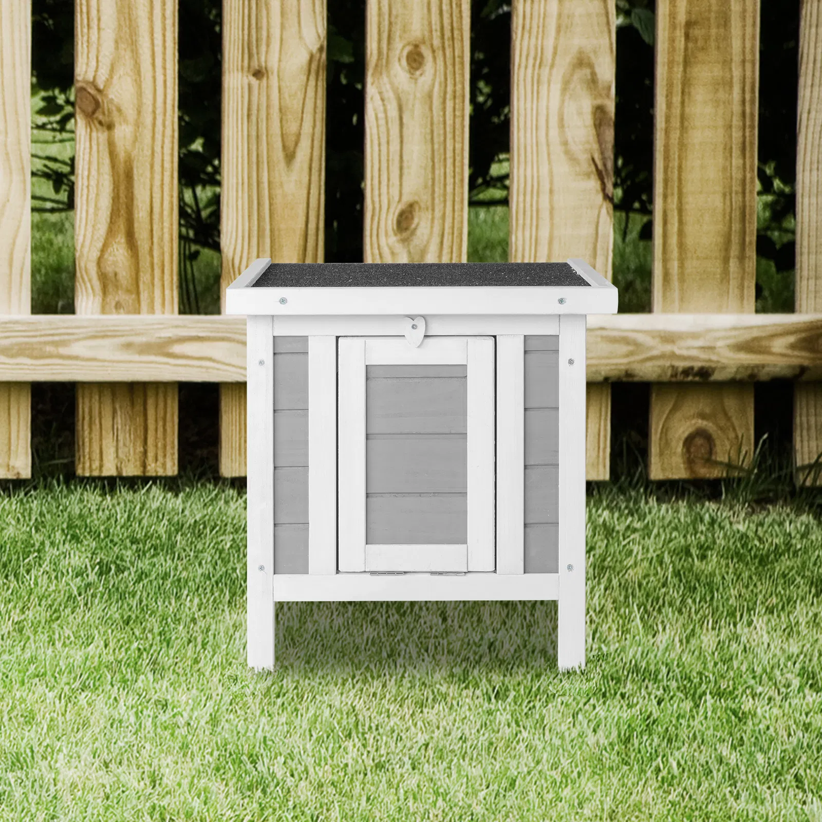 20" Wooden Waterproof Rabbit Hutch Pet Bunny Small Animal House Habitat Gray photo 3