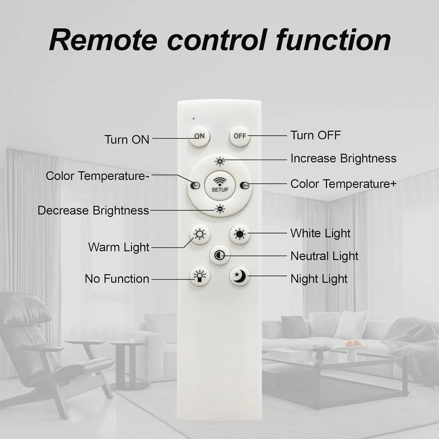 Modern LED, Flush Mount Ceiling Light with Dimmable Remote Control, 6Rings Acrylic Fixture for Bedroom, Living Room, Kitchen, Office Lamps (6 Heads)[Unable ship weekends, TK/TEMU only for pickup] photo 2