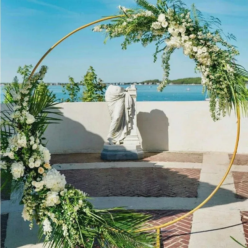 7.2FT Round Gold Balloon Arch Frame - Reusable Metal Circle Stand for Wedding Backdrop, Baby Shower Decor, Photo Booth Display - Heavy Duty Party Decor Kit with Quick Assembly DIY photo 3