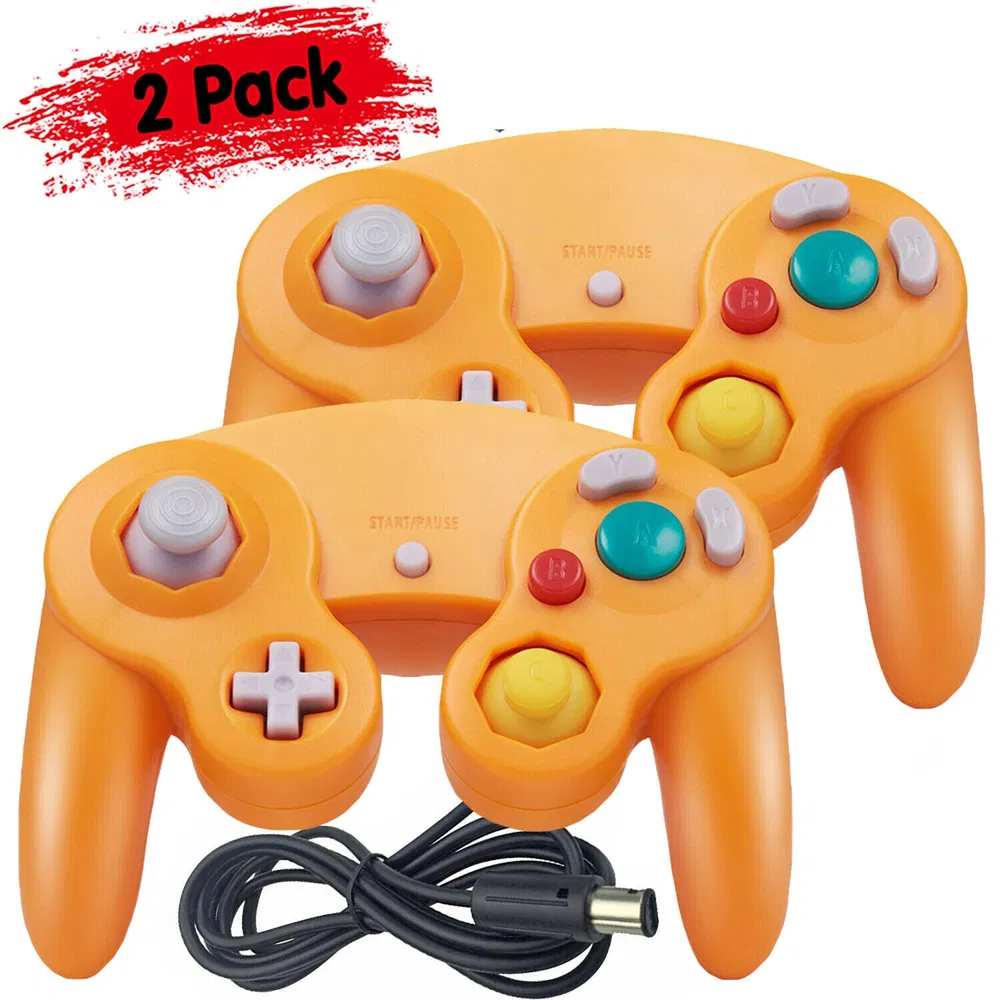 2 Pack Wired NGC Controller Gamepad for Nintendo GameCube GC & Wii U Console USA photo 4