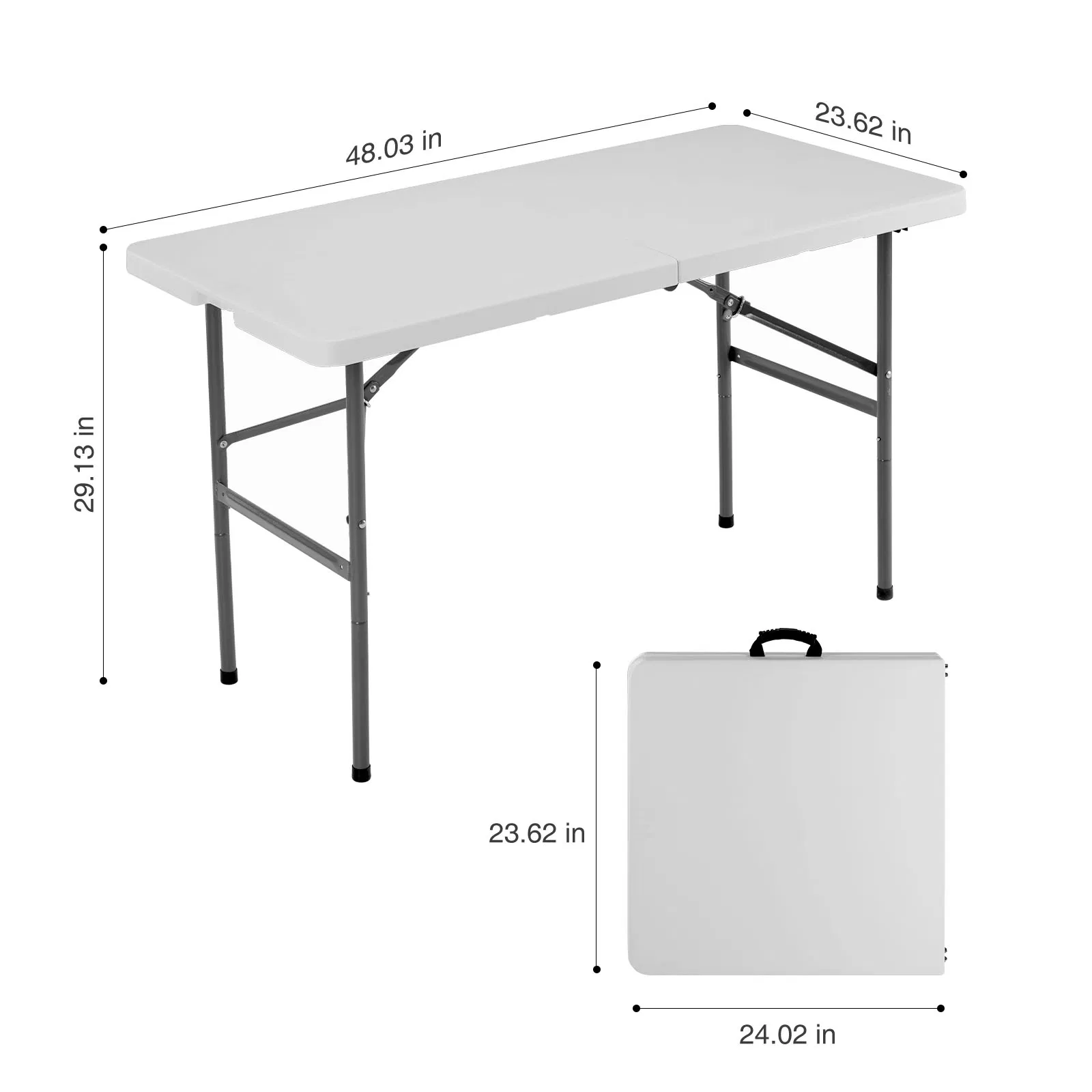Folding Table Outdoor Indoor Heavy Duty Portable Table with Carrying Handle for Camping Picnic Party photo 1