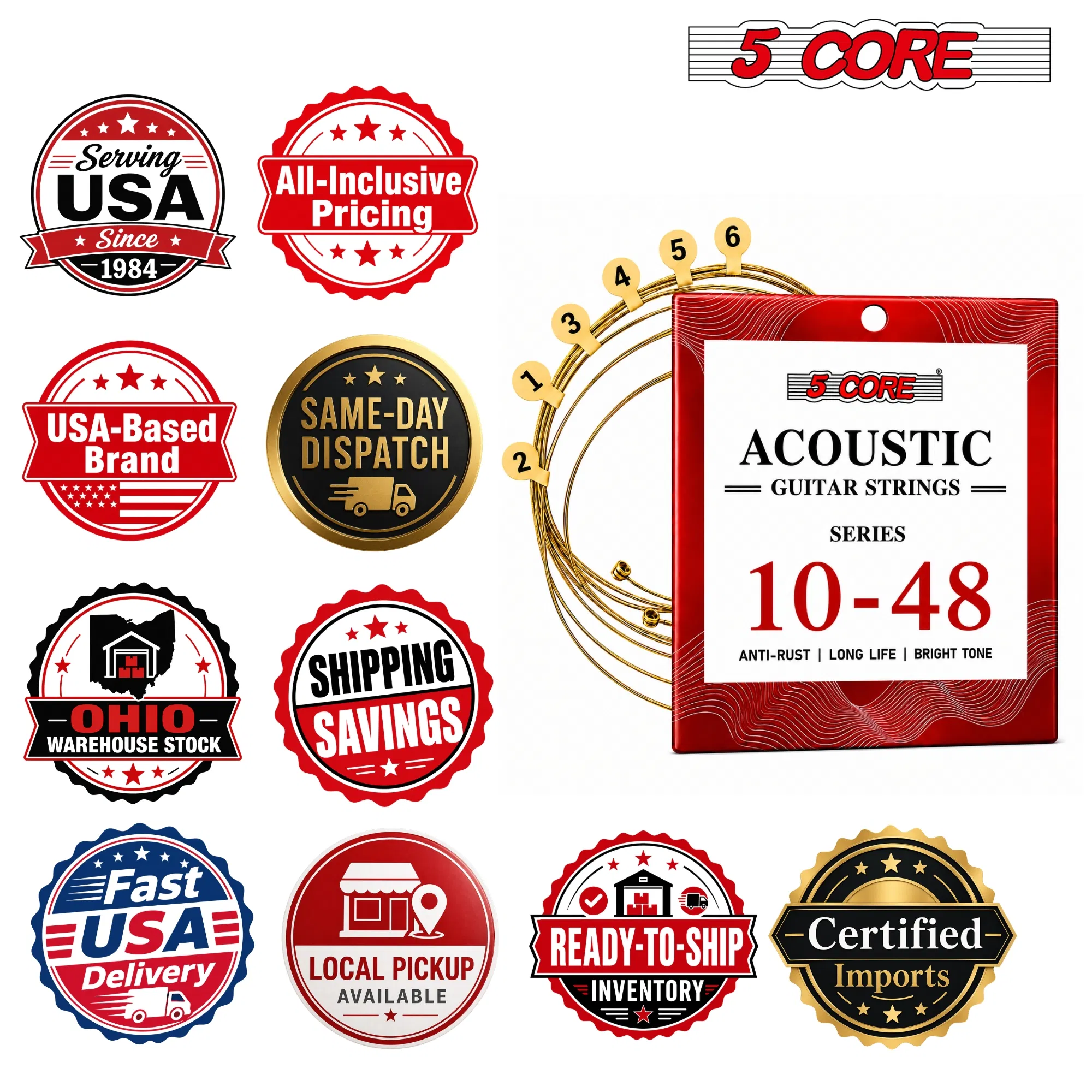 5 Core Guitar Strings 4/5/6 String Set for Acoustic Electric Bass Ukulele photo 3
