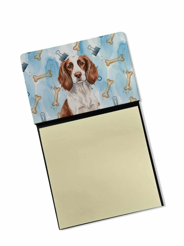 Liver and White English Springer Spaniel Coworker Watercolor Sticky Note Holder Refillable Dispenser Desk Accessory 3x3 Pad Gift photo 8