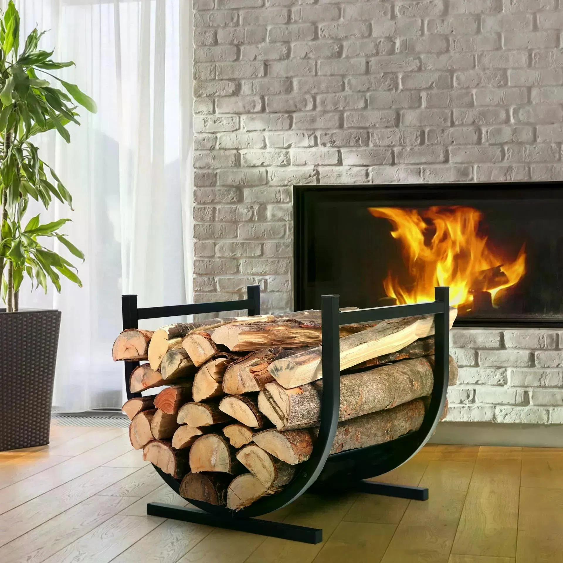 Large Capacity Firewood Rack Wood Stacking Storage Rack High Durability for Indoor or Outdoor Use of Firewood Racks photo 5