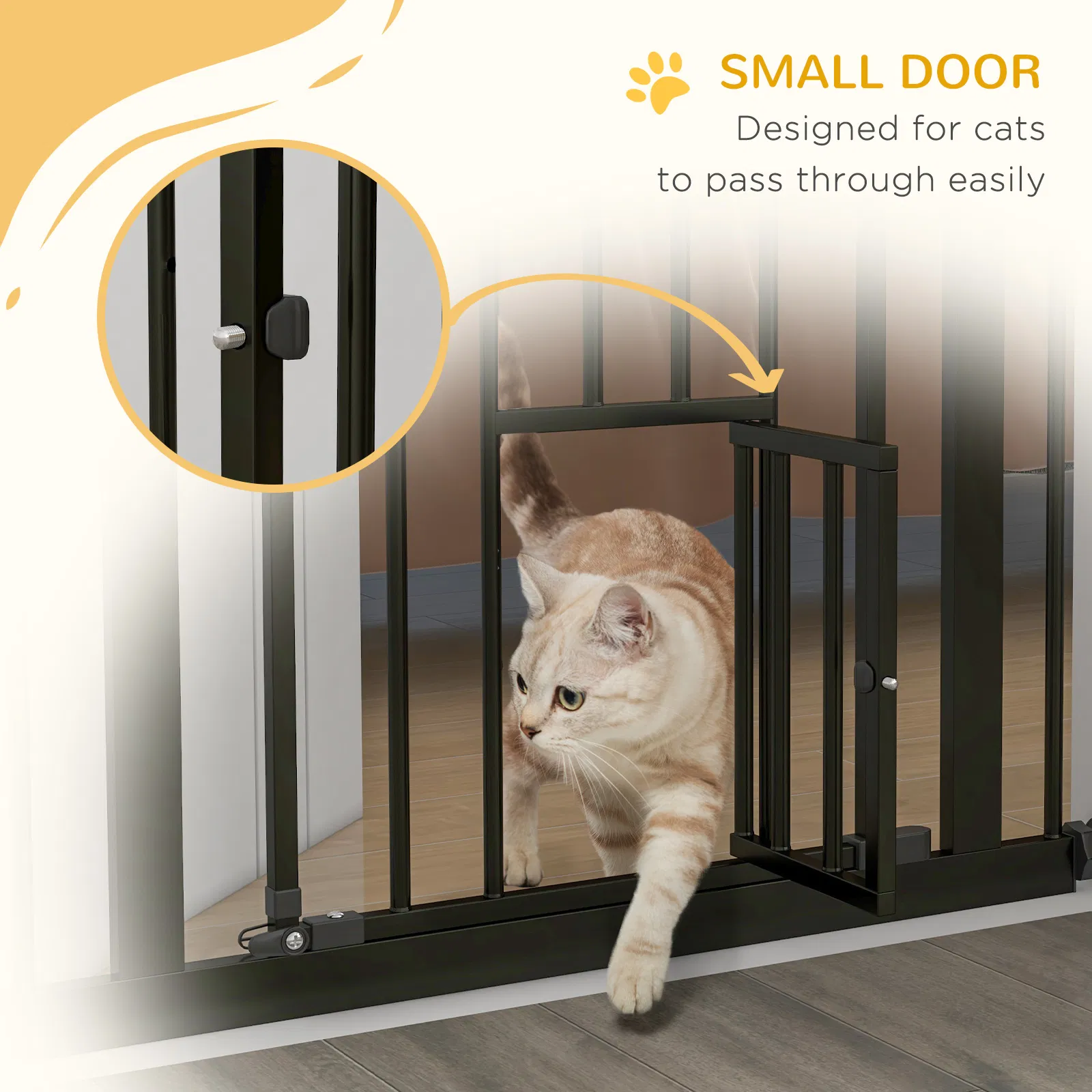 36" Easy Open Indoor Dog Gates for Doorways, House, Stair - Black photo 5