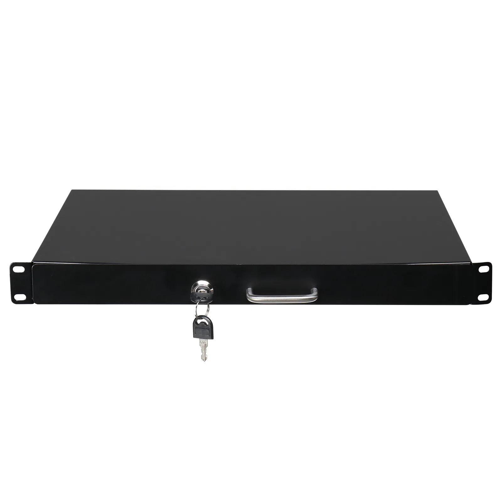 [Do Not Sell on Amazon]19" 1U Steel Plate DJ Drawer Equipment Cabinet with Keys Black photo 2