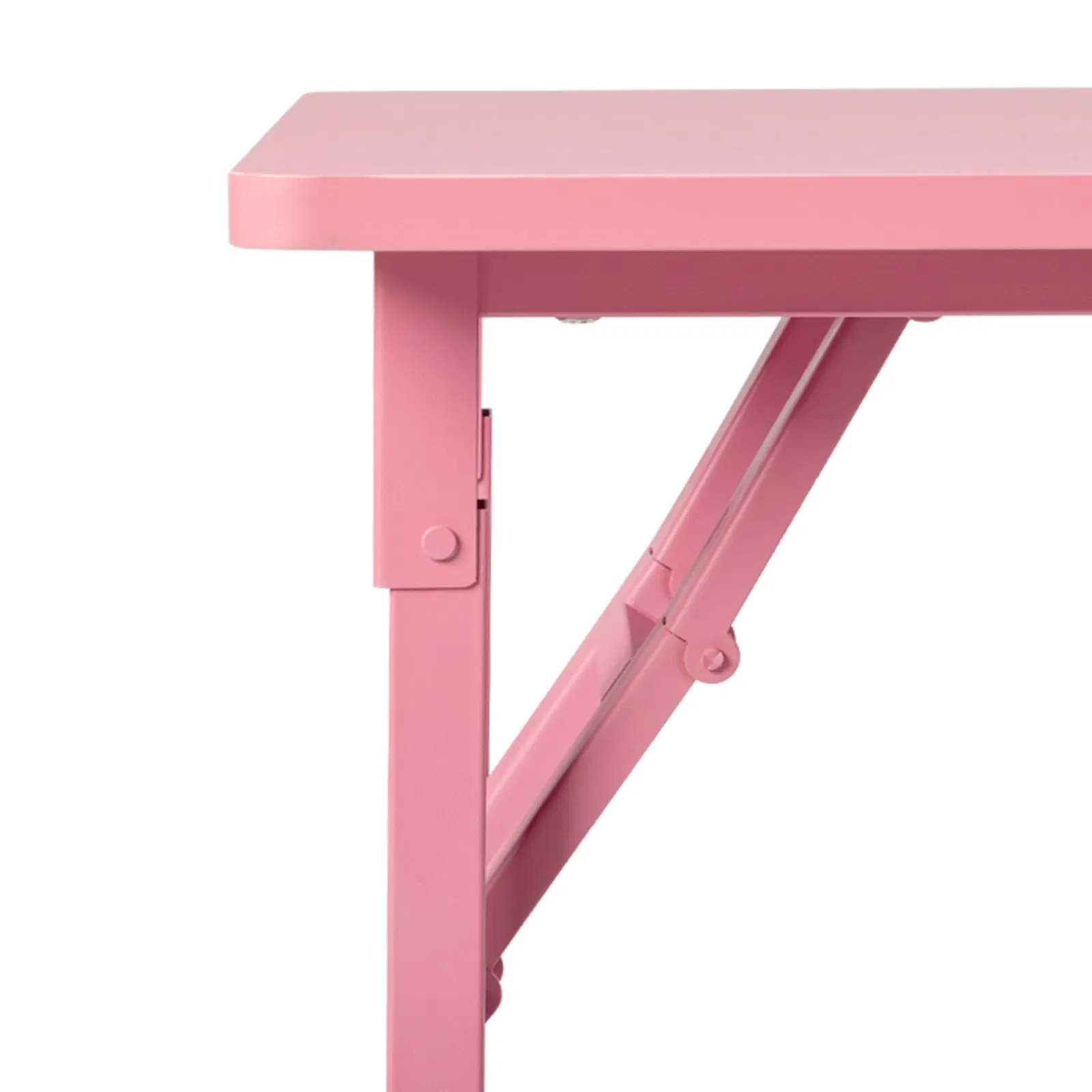 Nail Desk Folding Table, Pink MDF Manicure Station w/ 2 Drawers & 1 Door Cabinet for Nail Art Salon Home Beauty photo 4