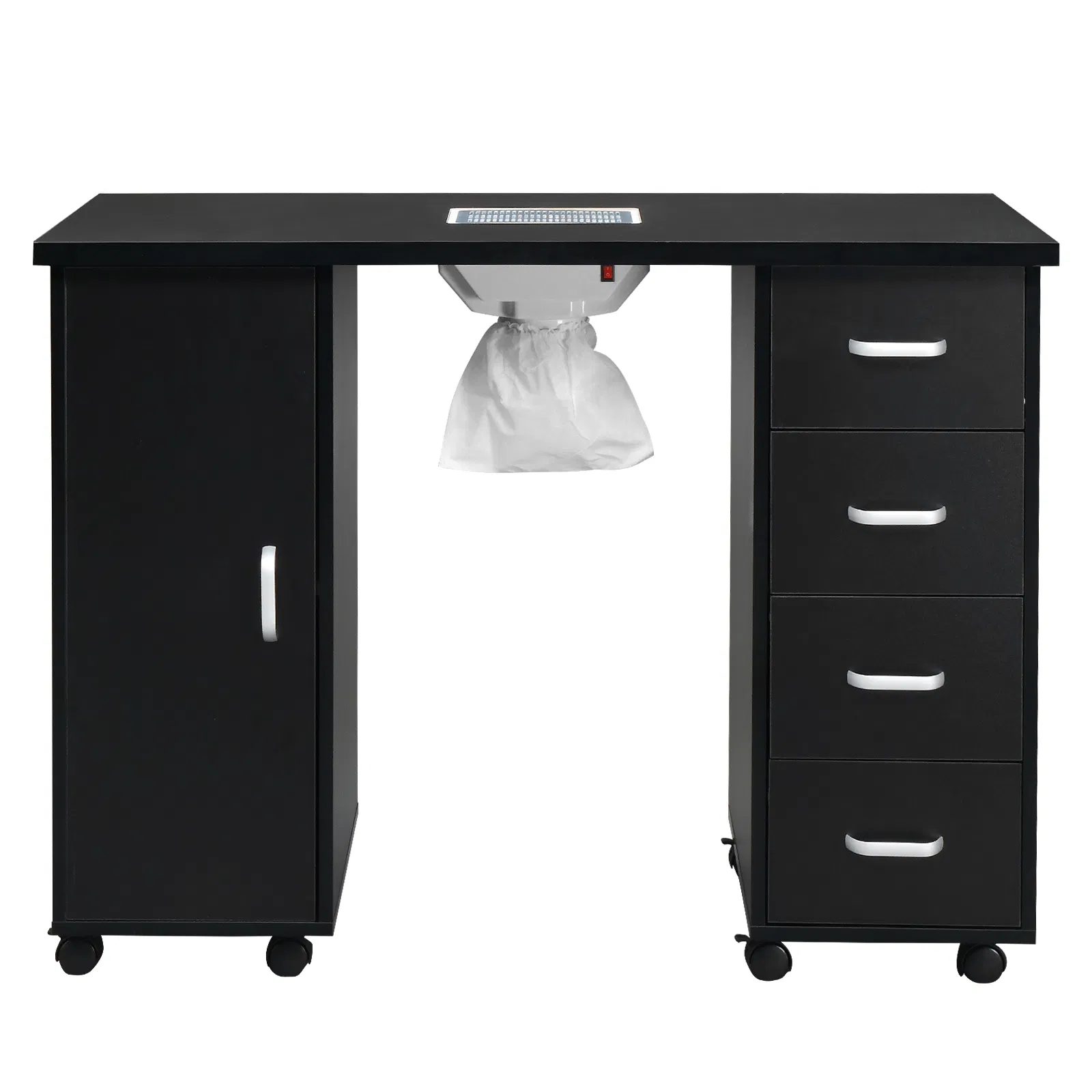 MDF Single Door 4 Drawers With Fan Black Nail Table photo 1