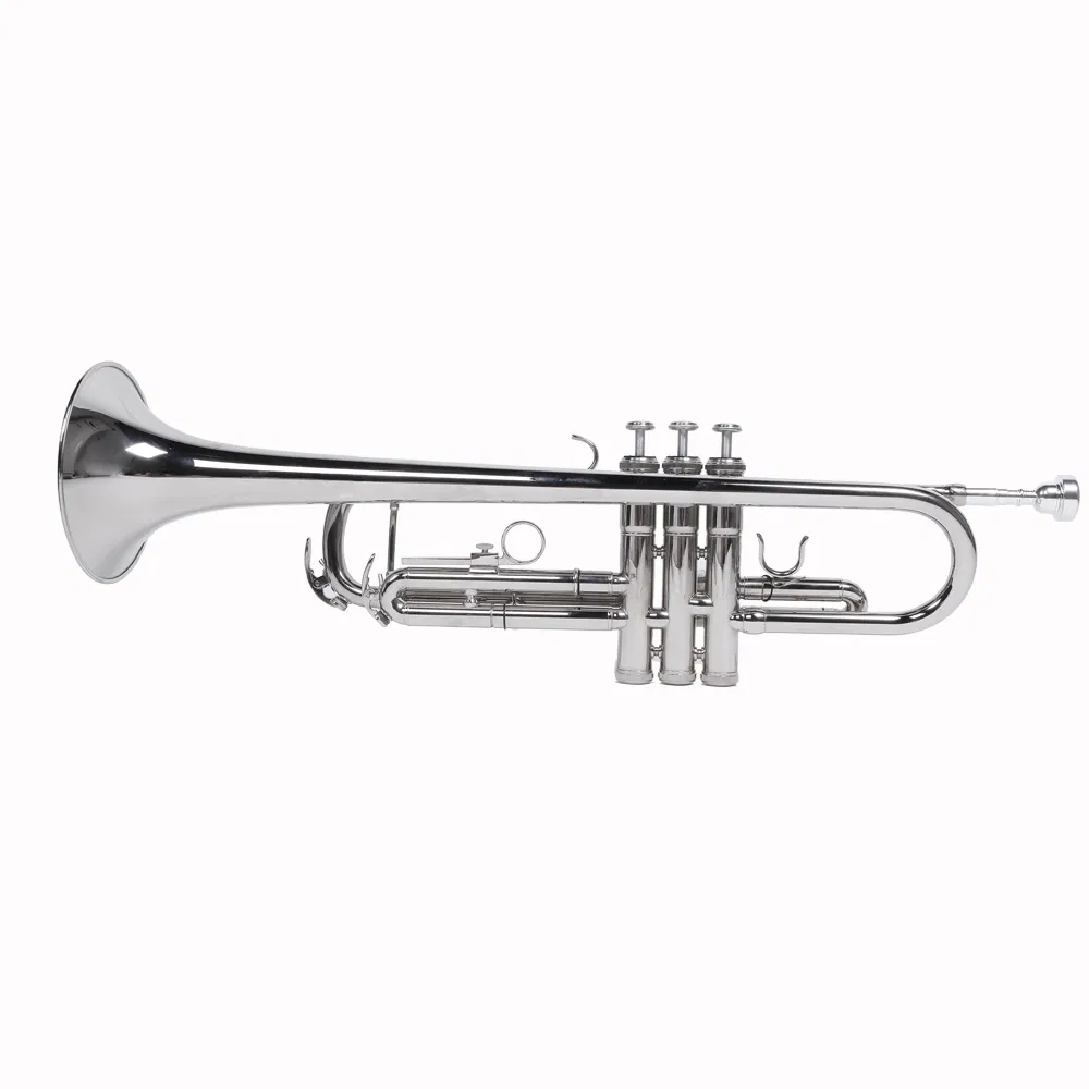 Nickelplated Drop B Adjustable Trumpet Gloves Set Silver photo 6
