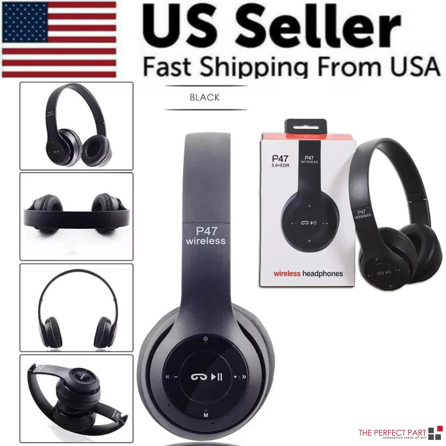 Wireless Bluetooth 5.0 Headphones Headset Over-Ear FM Radio MIC Foldable TF Card photo 1
