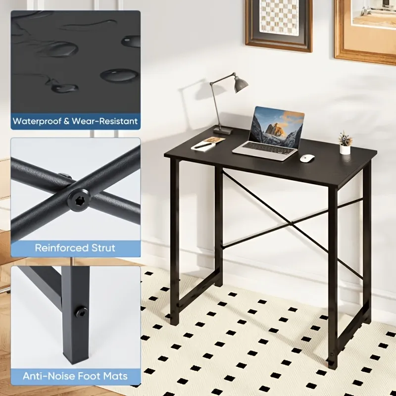 31IN Computer Desk for Home Office, Modern Study Work Table Simple Style for Bedroom, Writing Desks with X-Shaped Reinforcement photo 5