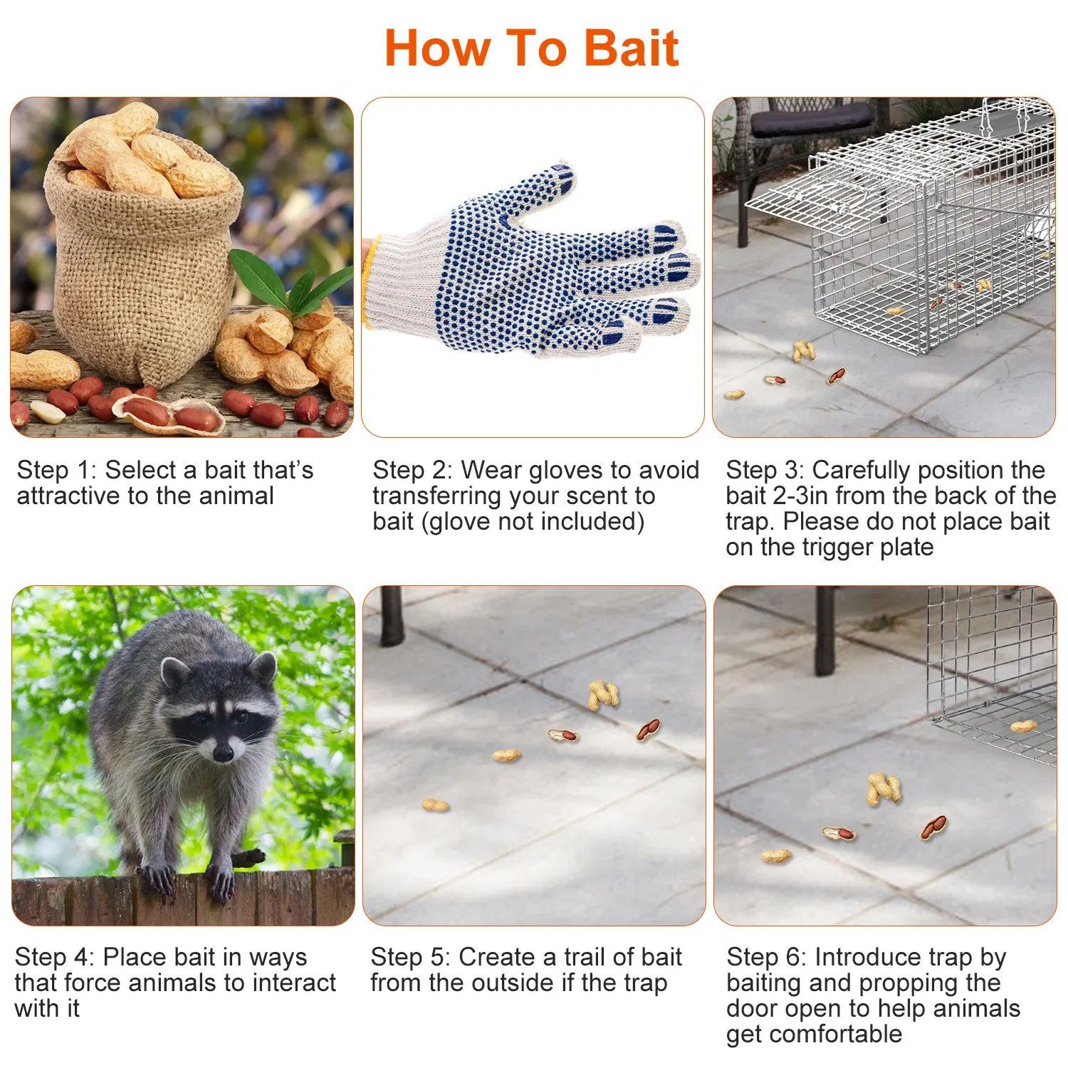 Humane Animal Trap Cage (30.51x11.02x11.81in) - Galvanized Sturdy Wire Mesh, Sensitive Trigger & Dual Doors, Handle Guard Plate, Collapsible for Raccoons, Opossums, Skunks Under 16.5lbs Indoor/Outdoor photo 6