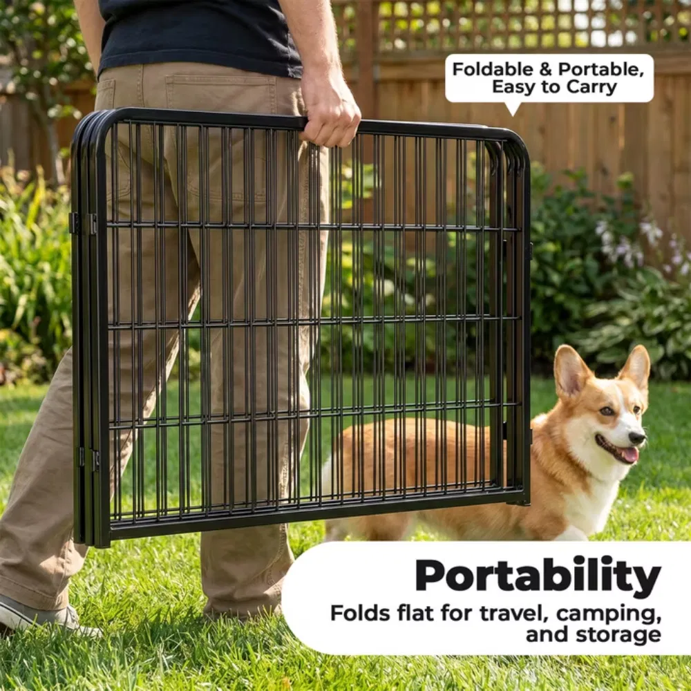 Dog Playpen Indoor Fence Height Metal Exercise Pen with Door Small Puppy/Medium/Large Dogs Animal Pet for Outdoor, Garden, Yard(Shipment from Walmart) photo 2