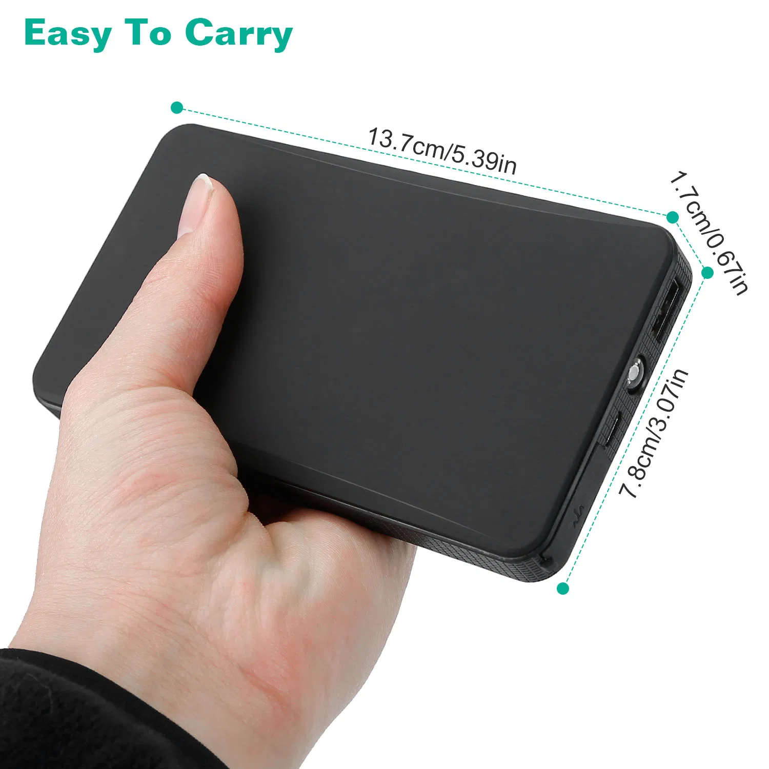 400A Peak Car Jump Starter 20000mAh - For Up to 2.0L Gas Vehicles, Portable USB 5V/2A Power Bank, 3-Mode Emergency Flashlight, Lightweight Ideal Daily Helper & Gift photo 5
