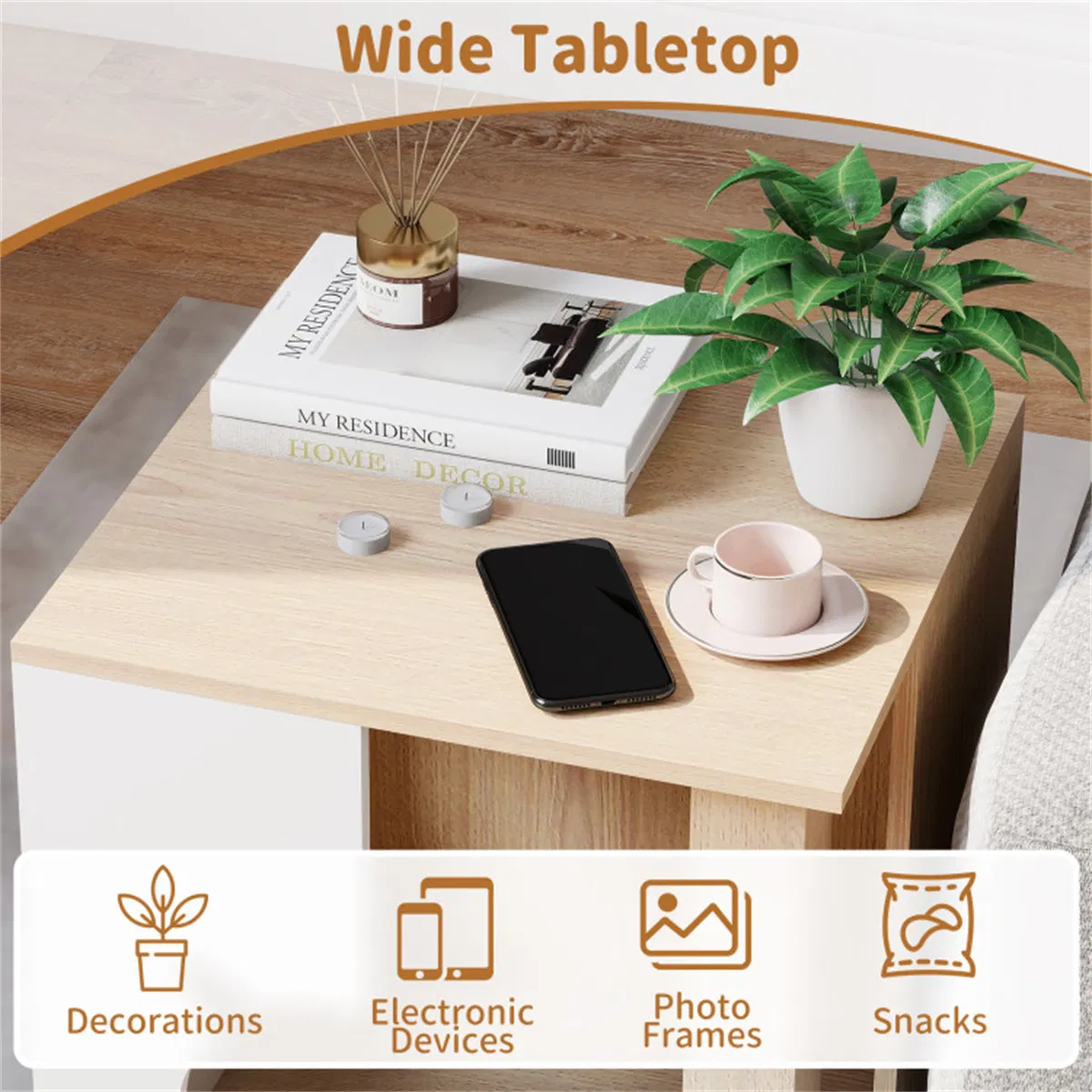 Multipurpose Wooden Cat House Nightstand, Sturdy Metal Base Anti-Slip Pet Furniture photo 3