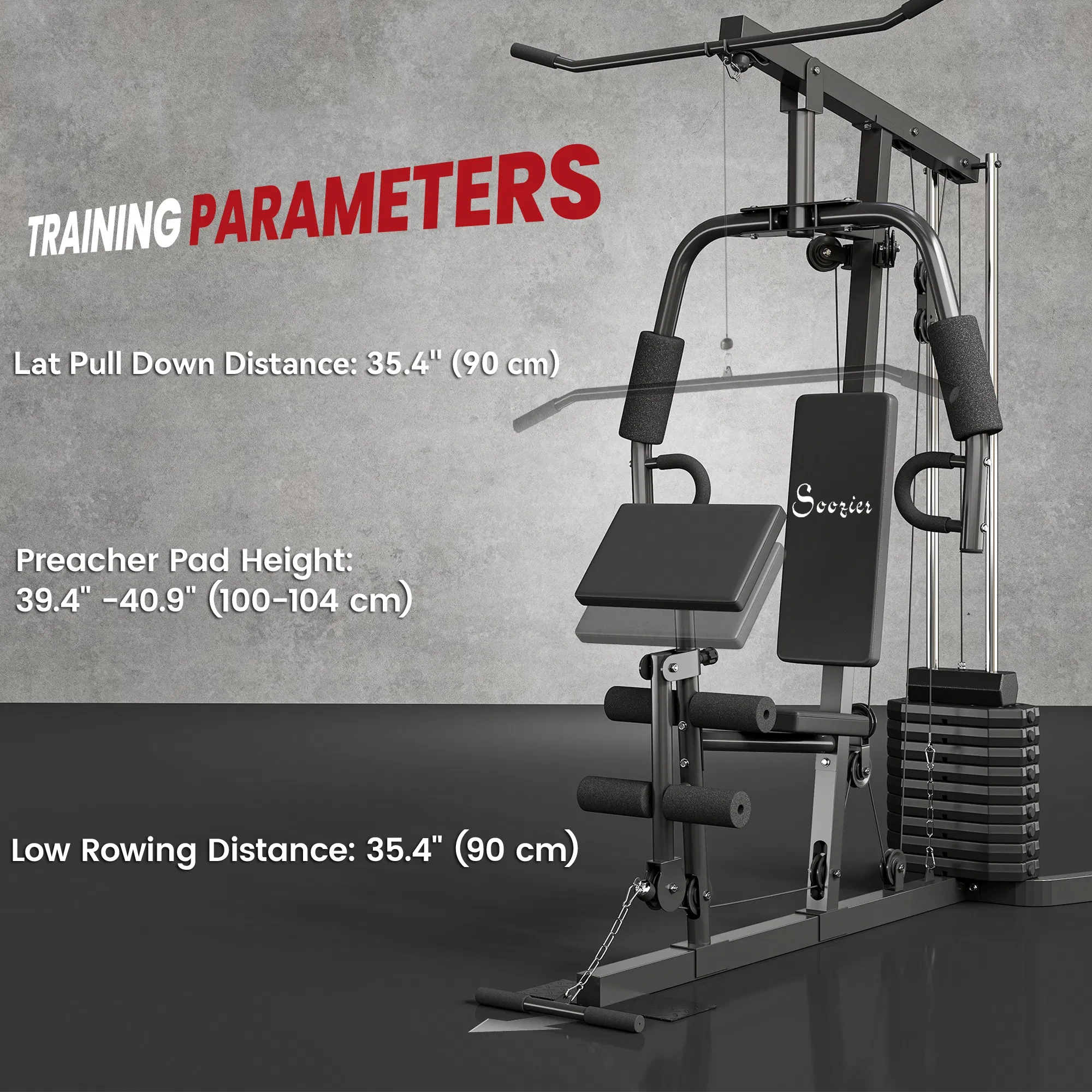 Multi-Exercise Home Gym Station with 99lbs Weight Stack, for Full Body Workout photo 5