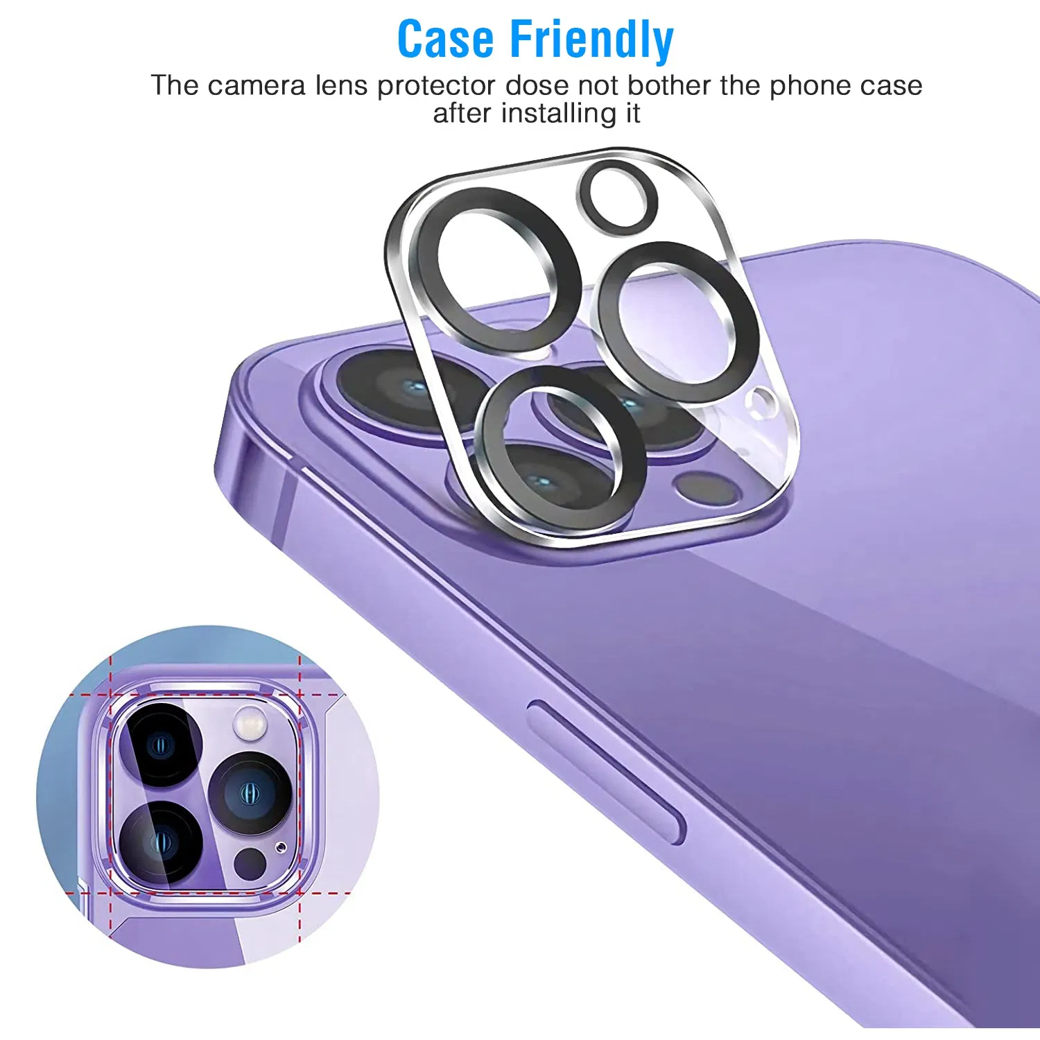 2Packs Ultra HD Camera Lens Protectors 9H Hardness Tempered Glass Camera Lens Protectors photo 3