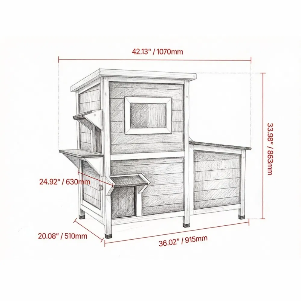 Minimalist Design Cat House with Easy to Clean and Removable Floor for Outdoor photo 3