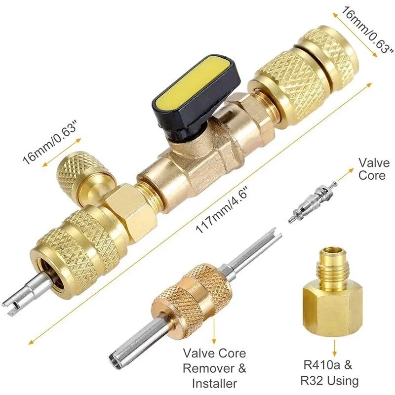 HVAC Tool AC Schrader Valve Core Remover Dual Size 1/4 and 5/16 Port Installer photo 7