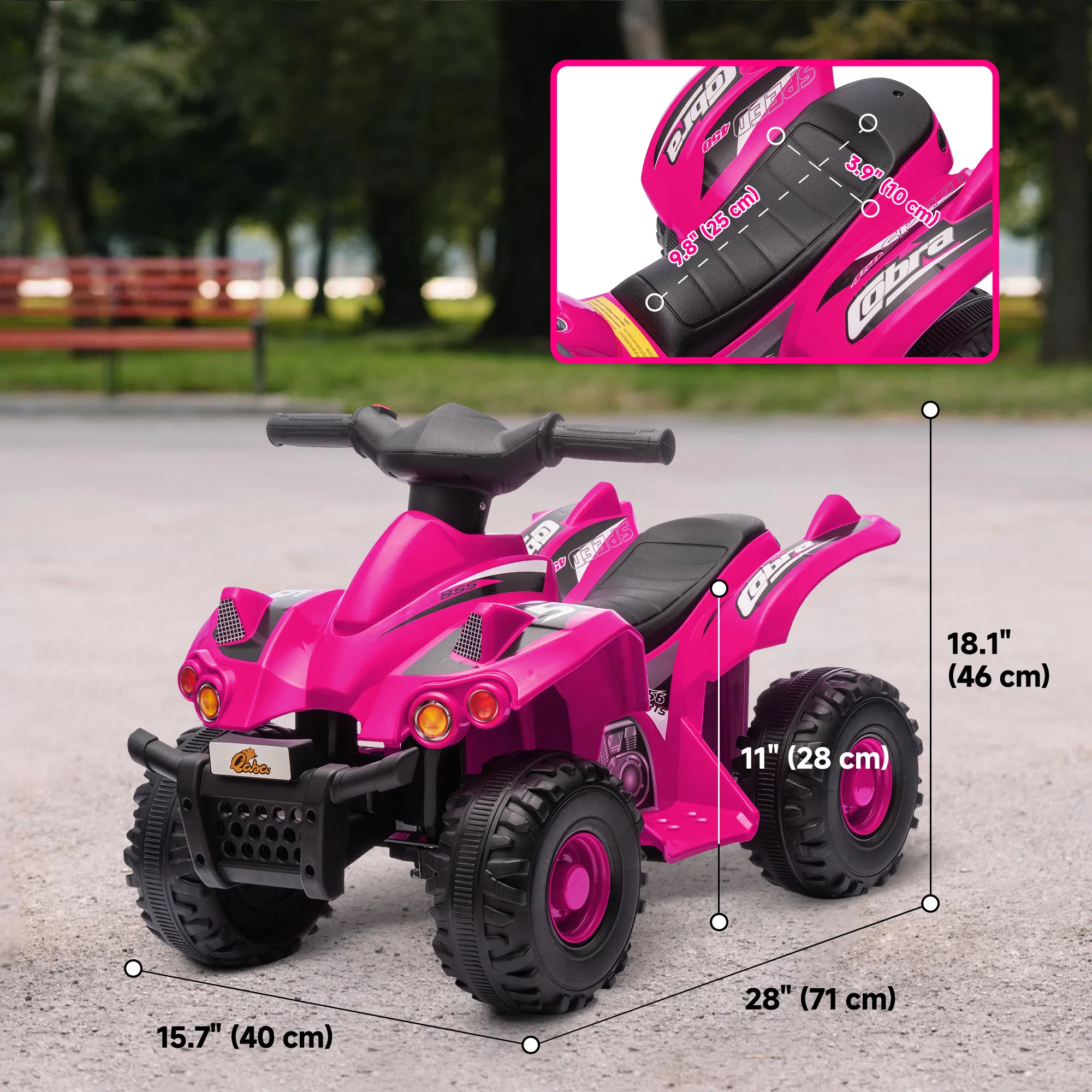 6V Kids ATV Quad w/ Music, Forward, for 2-6 Years, Pink photo 3