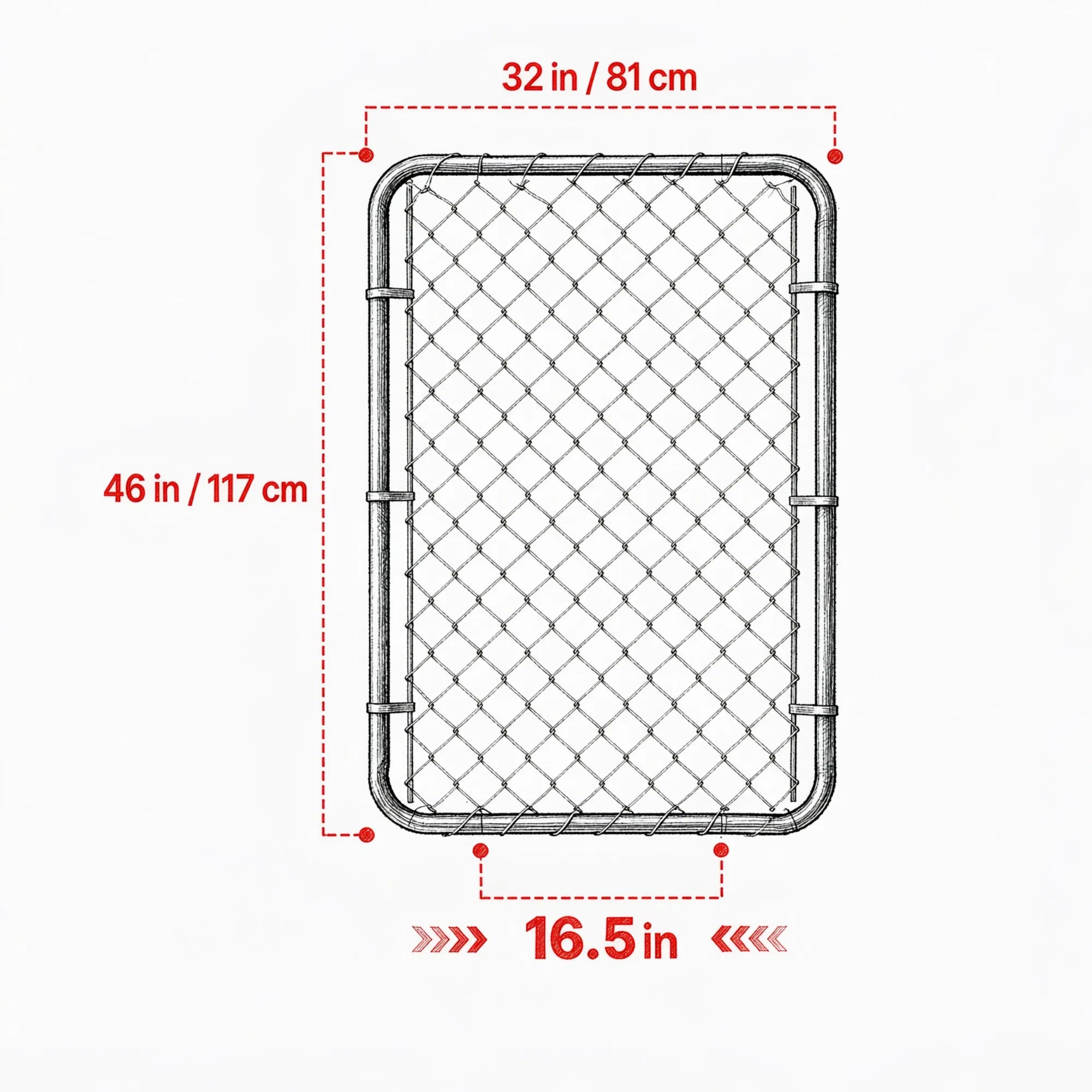32 x 46 in Adjustable Chain Link Fence Gate, Fits 2-4 ft (W) x 4 ft (H) Openings, for Garden & Farm, Posts Not Included photo 2