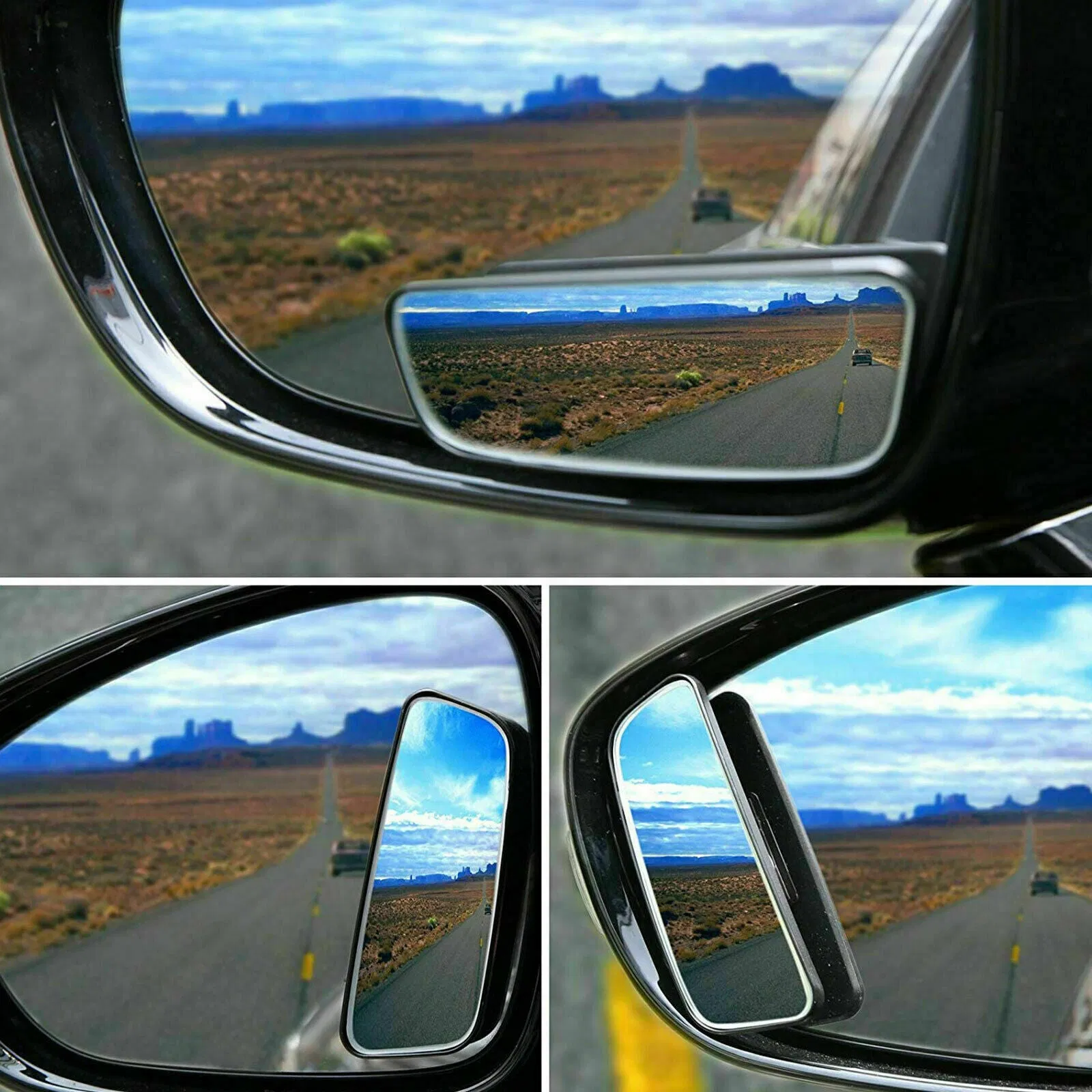 2x 360° Stick on Rear View Auxiliary Blind Spot Mirror Wide Angle Car Truck SUV photo 3